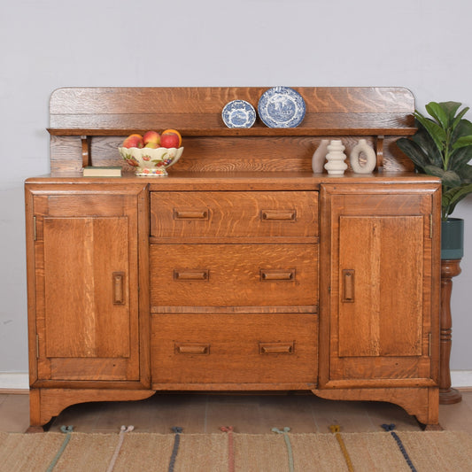 Oak Raised-Back Sideboard