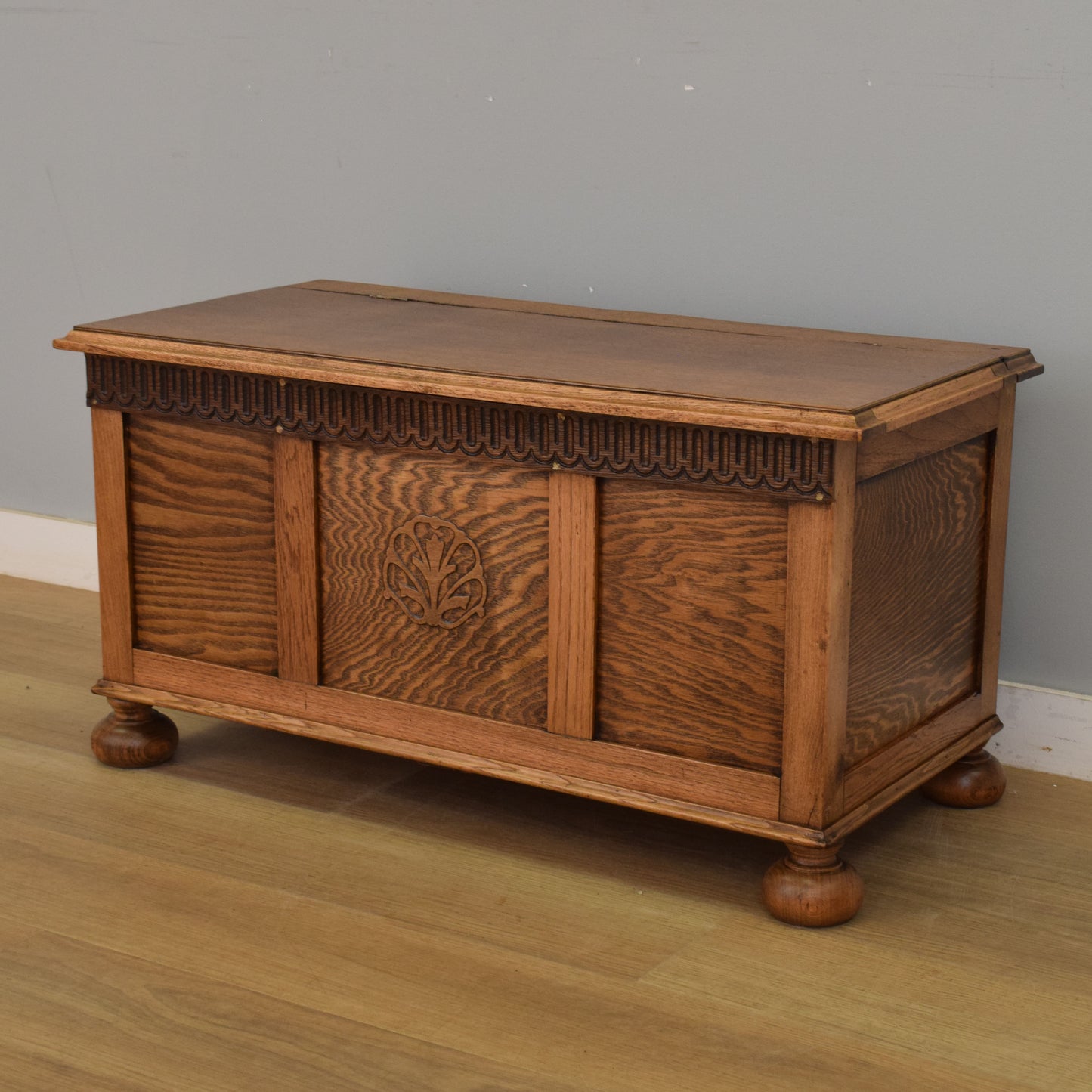Carved Oak Blanket Box