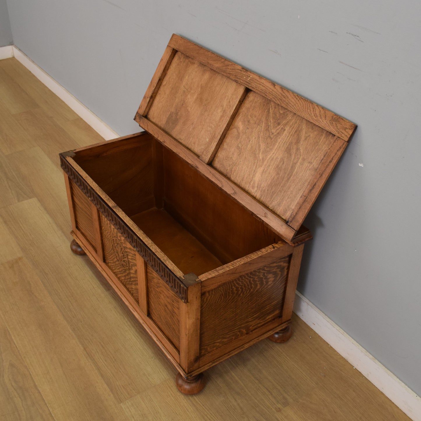 Carved Oak Blanket Box