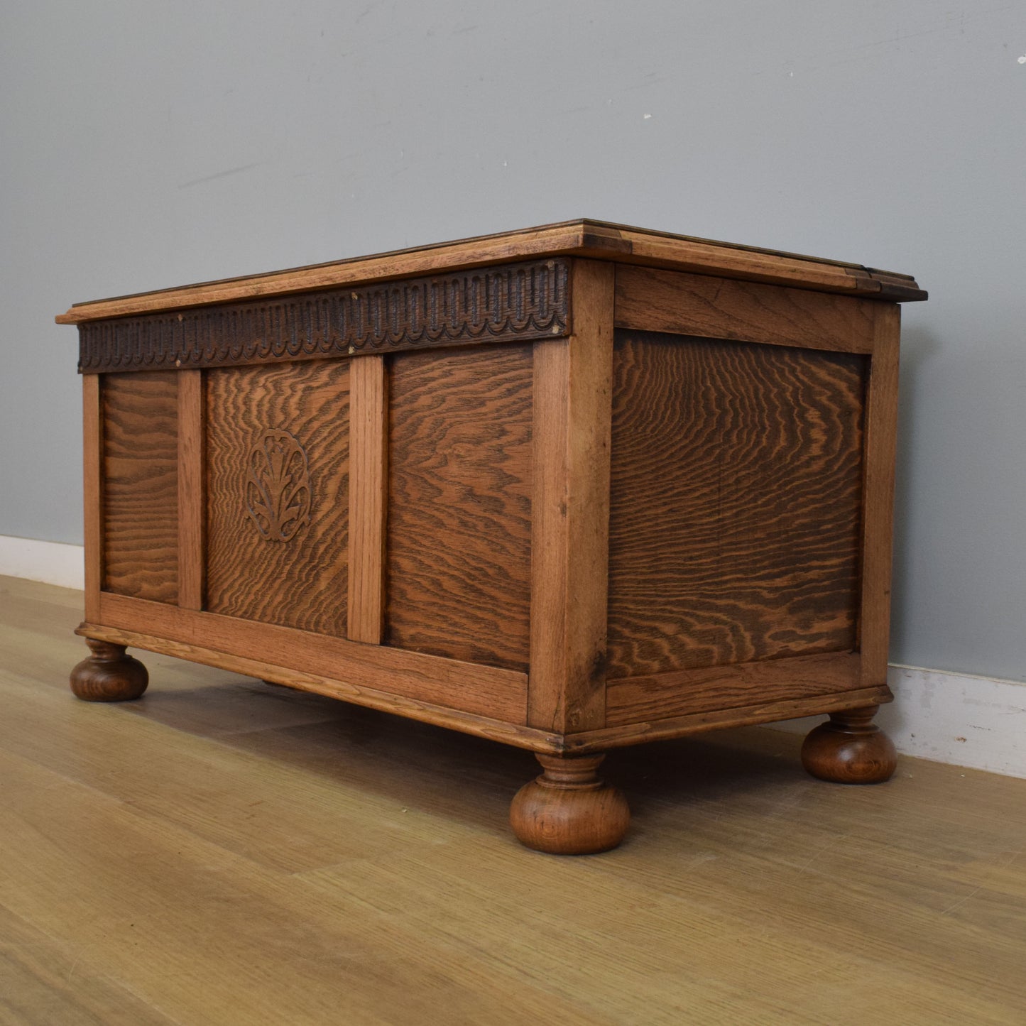 Carved Oak Blanket Box