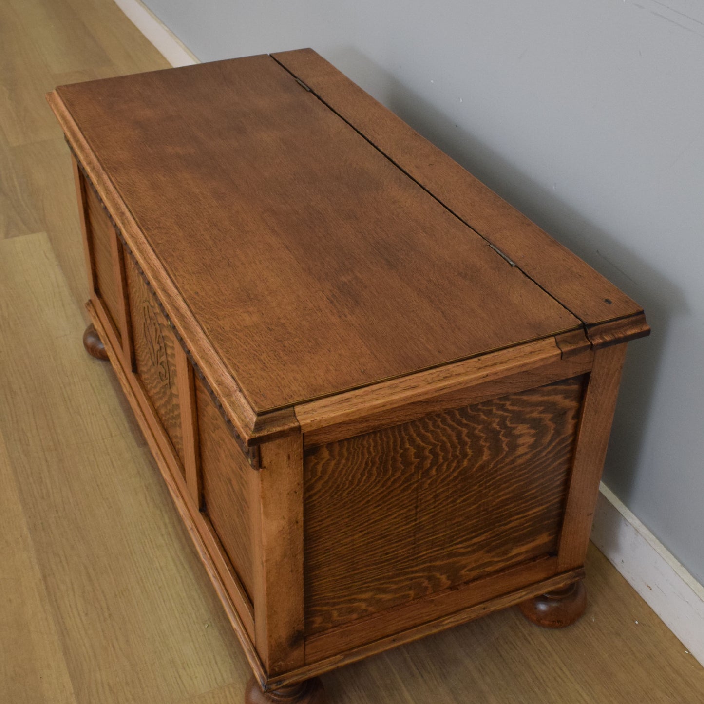 Carved Oak Blanket Box