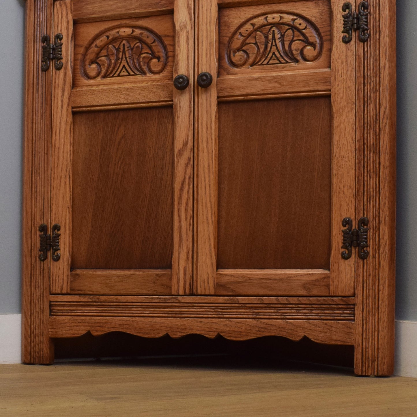 Refinished Oak Corner Unit