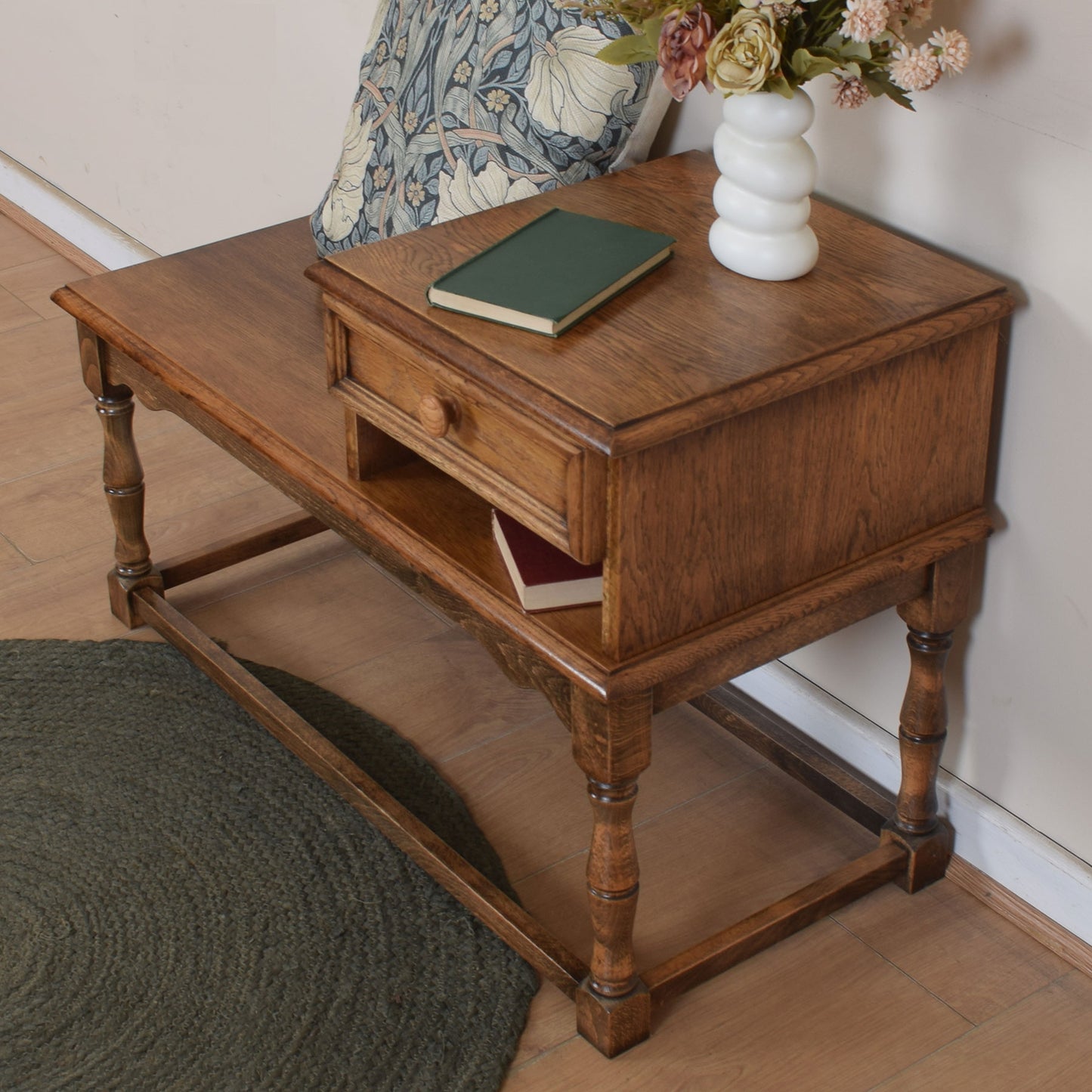 Oak Telephone Seat