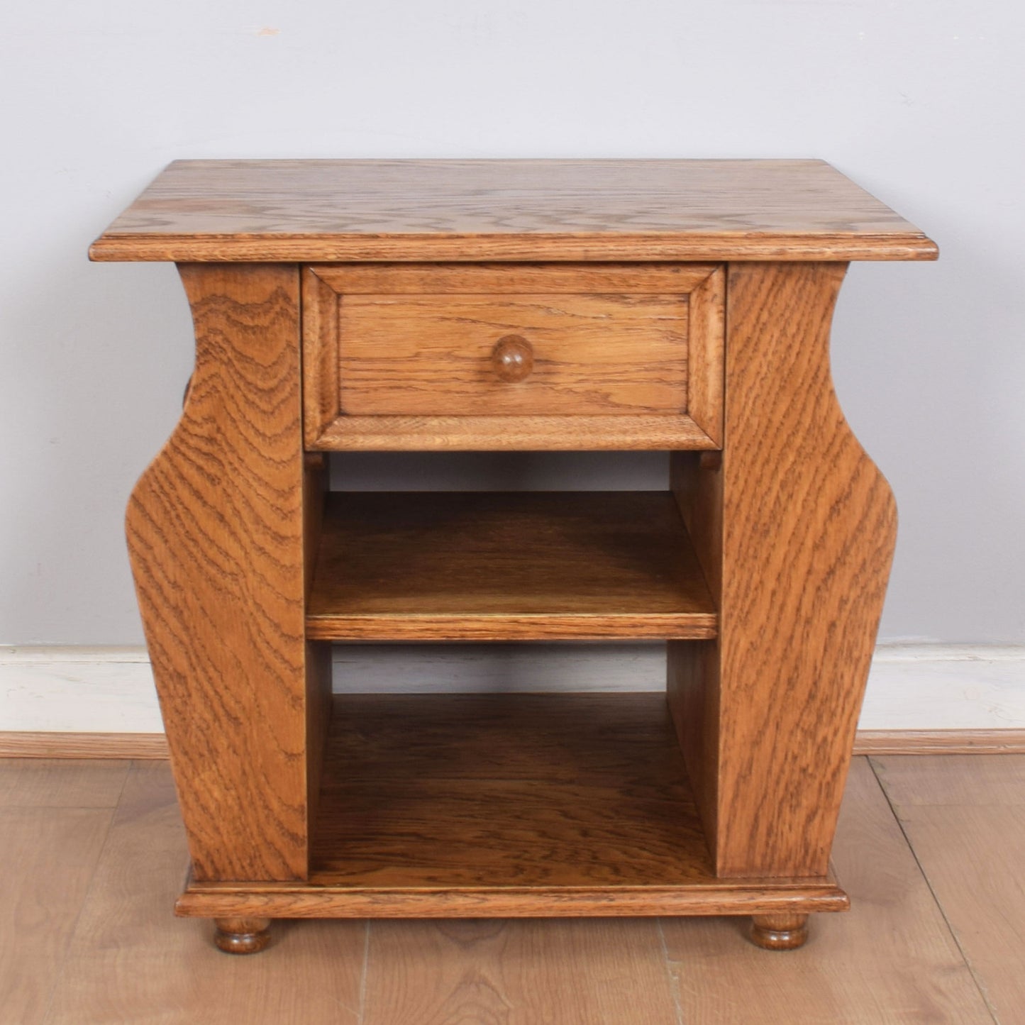 Oak Magazine Rack Storage Unit