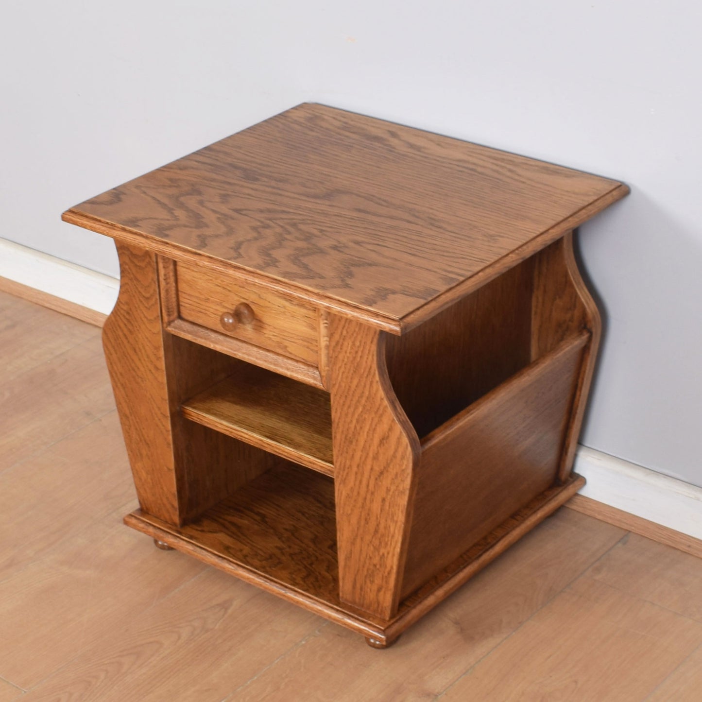 Oak Magazine Rack Storage Unit