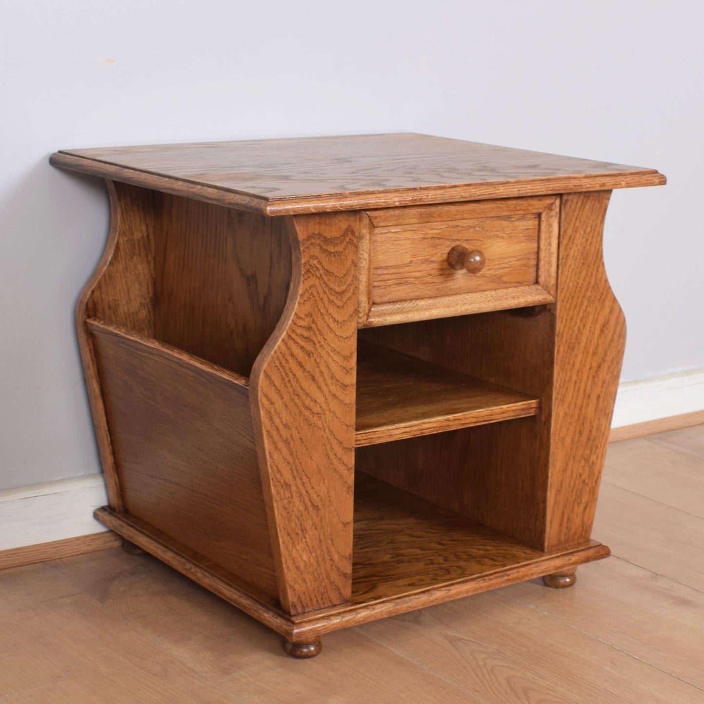 Oak Magazine Rack Storage Unit