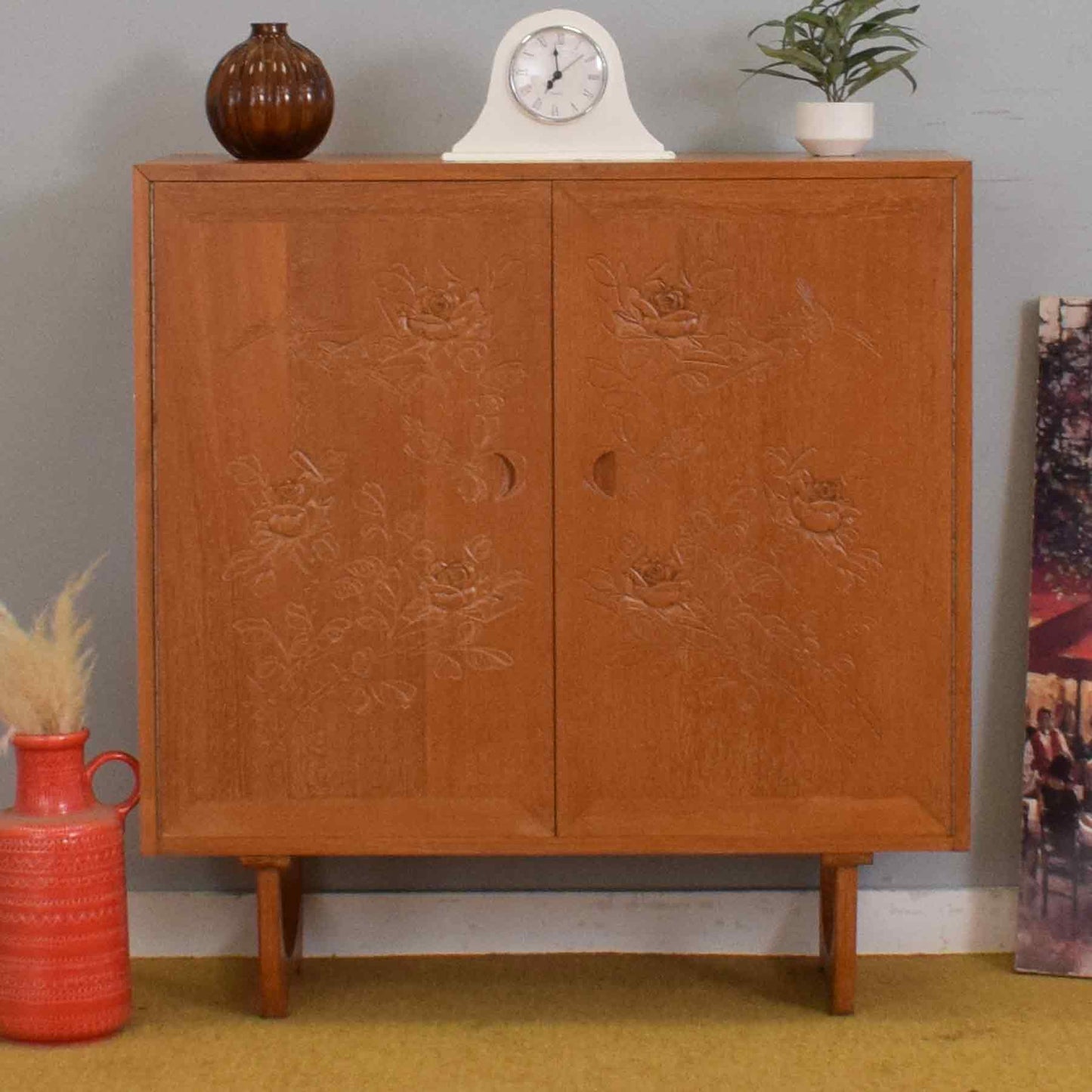 Mid-Century Carved Cabinet