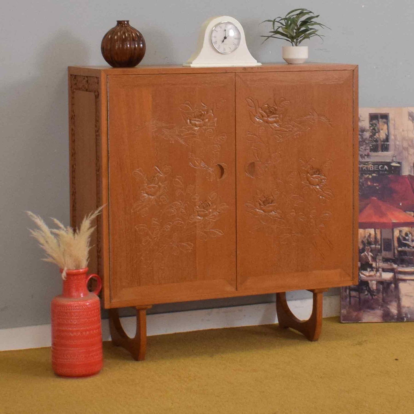 Mid-Century Carved Cabinet