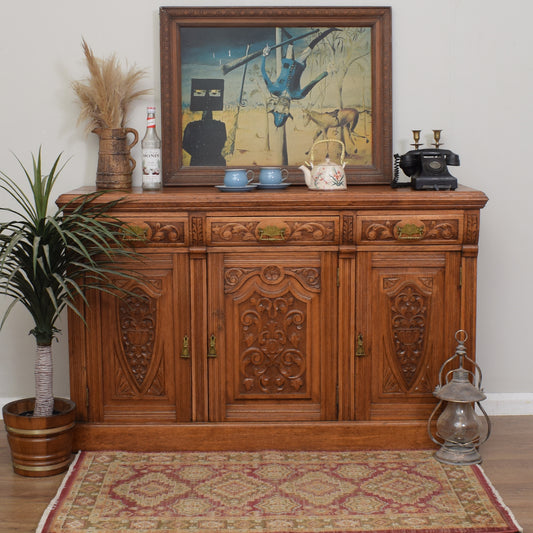 Carved Oak Sideboard