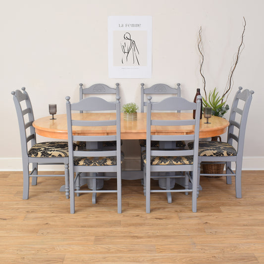 Painted Table And Six Chairs Chairs