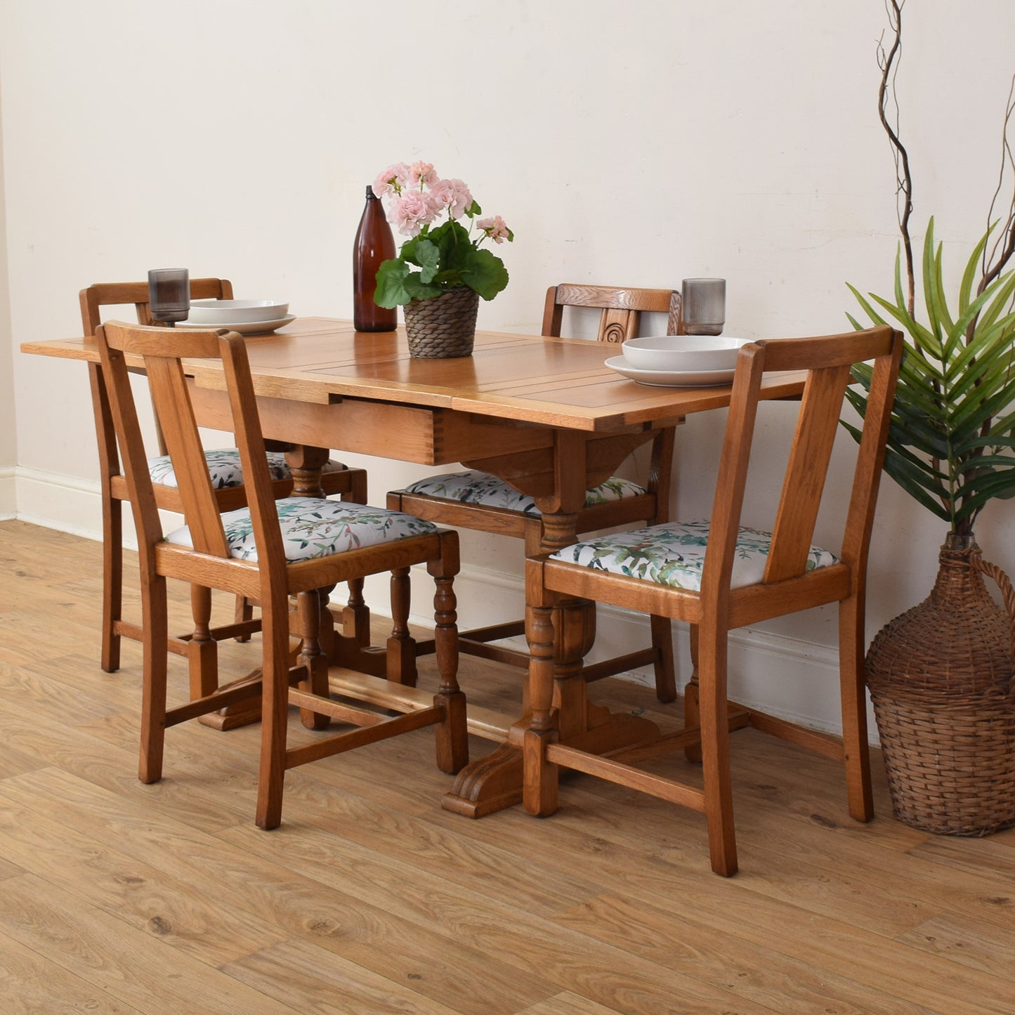 Draw Leaf Table And Four Chairs