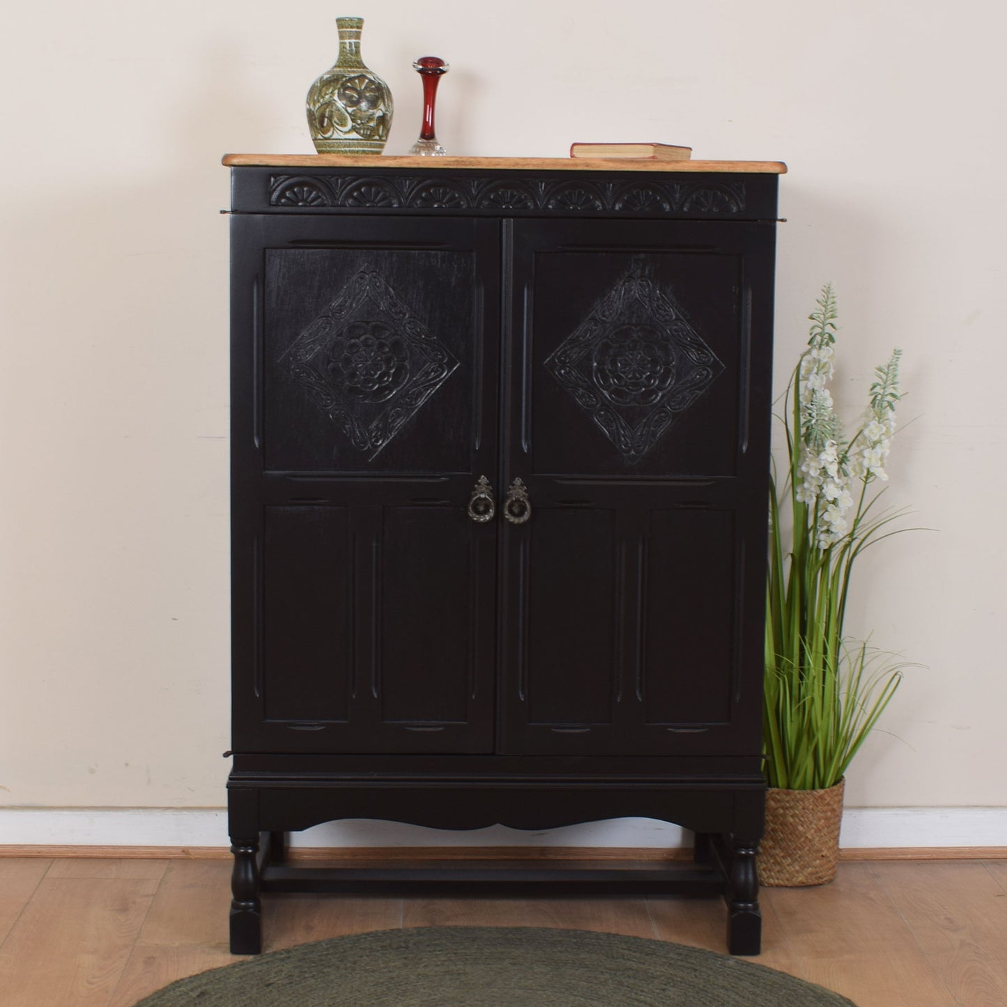 Painted Oak Cabinet