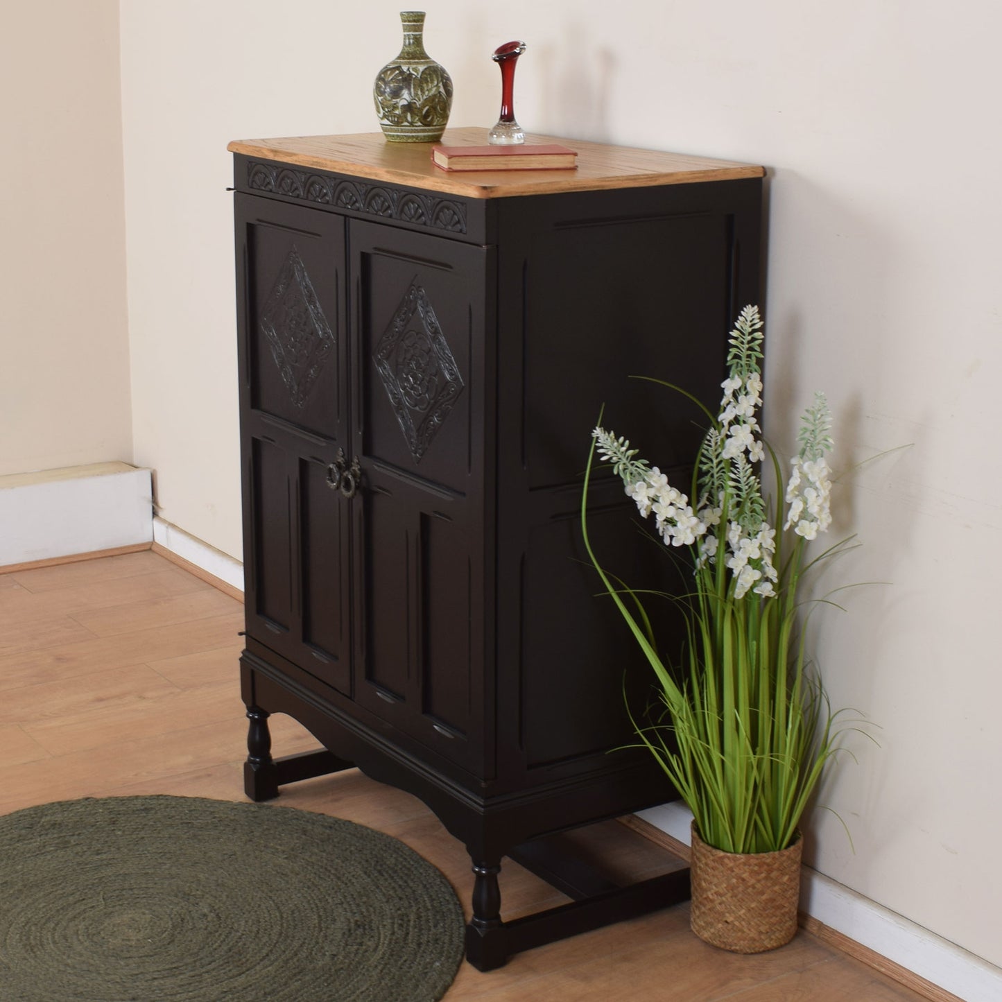 Painted Oak Cabinet