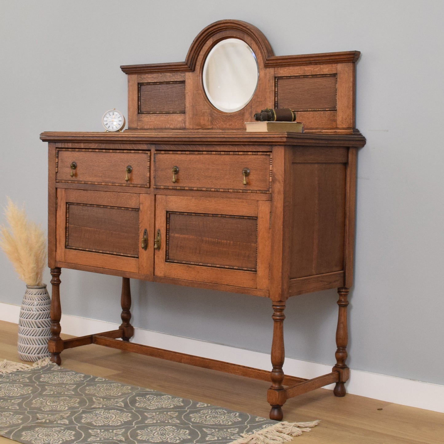 Oak Sideboard with Mirror