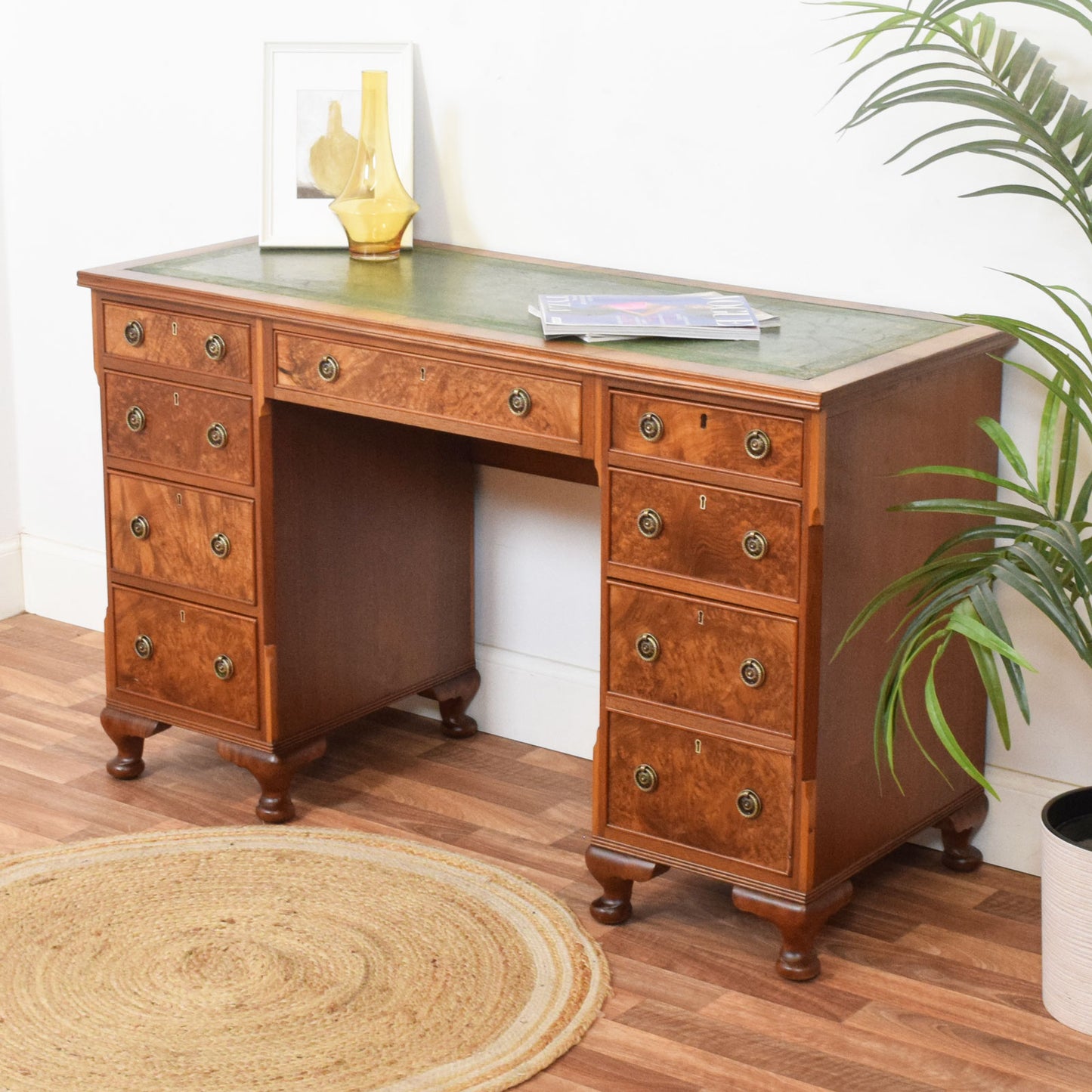 Leather Top Pedestal Desk