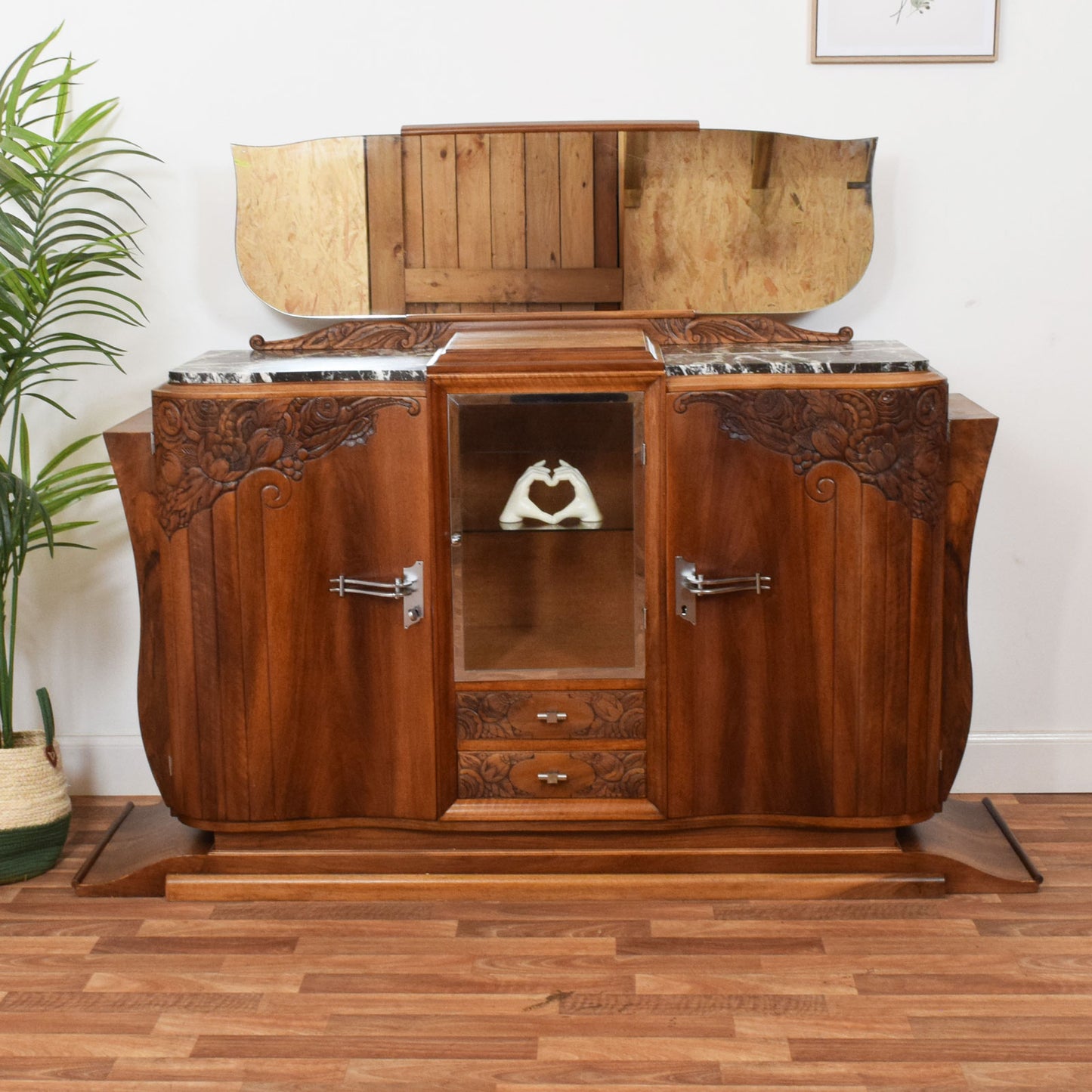 Walnut 1930's Art Deco Cocktail Sideboard