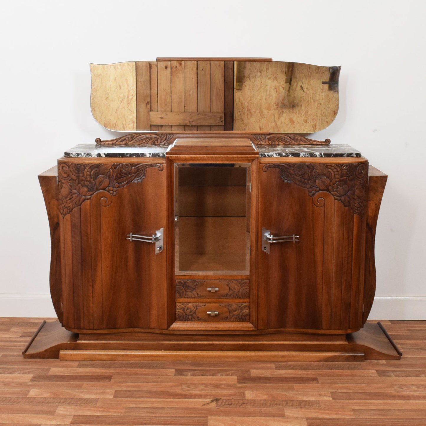 Walnut 1930's Art Deco Cocktail Sideboard