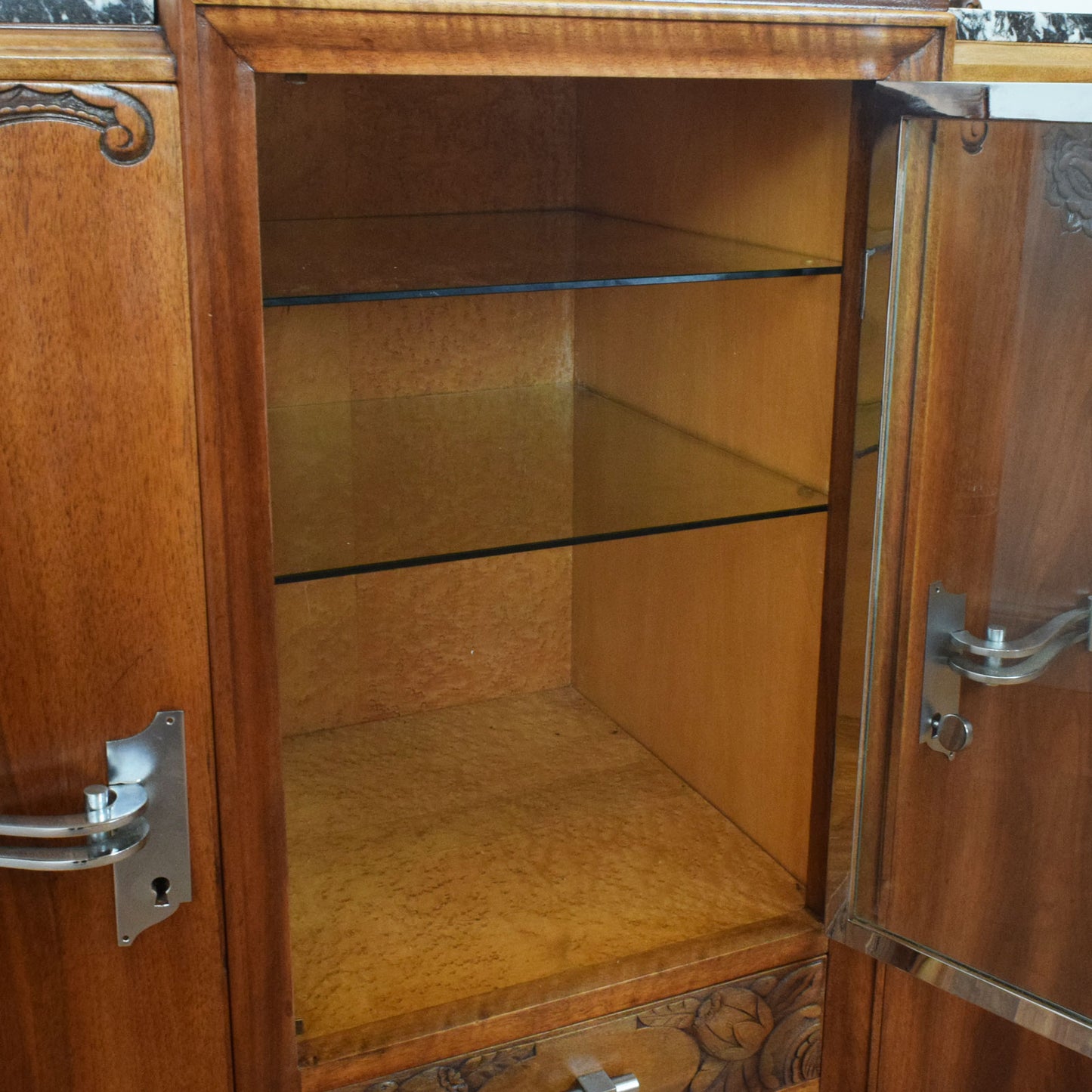 Walnut 1930's Art Deco Cocktail Sideboard