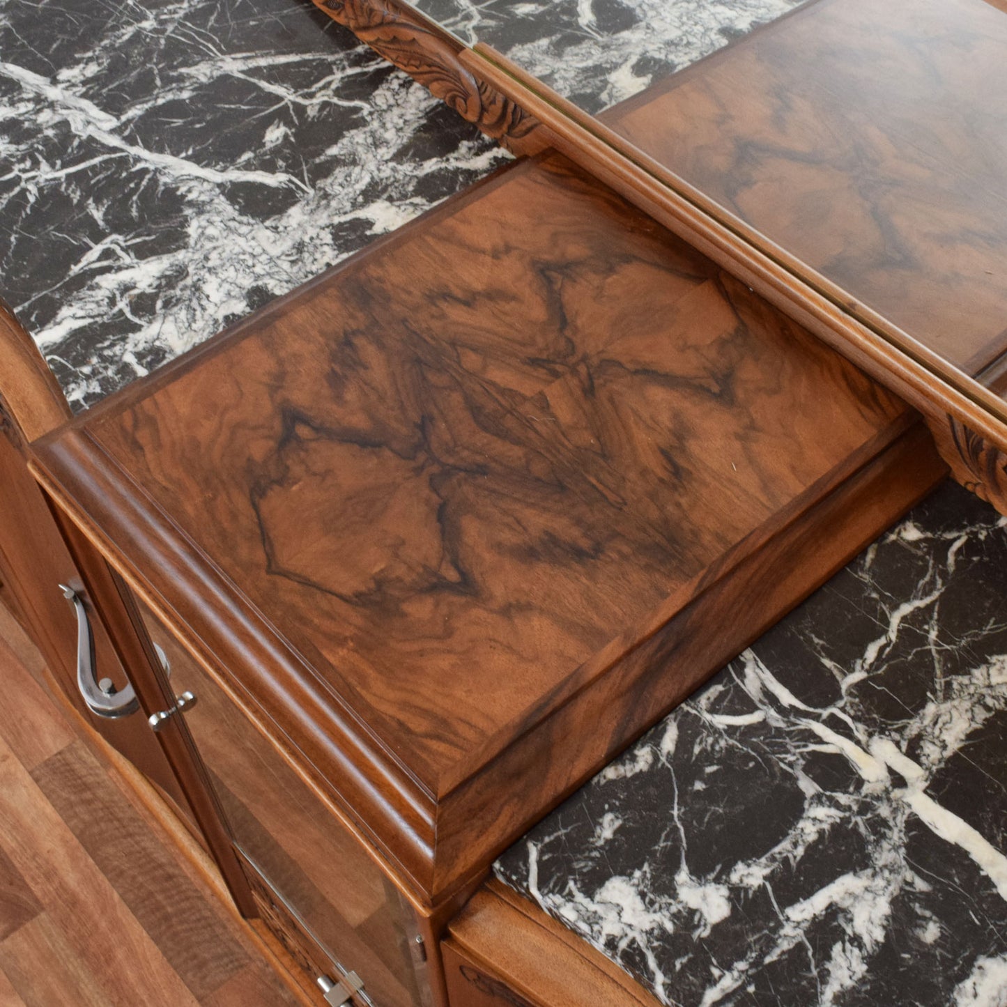 Walnut 1930's Art Deco Cocktail Sideboard