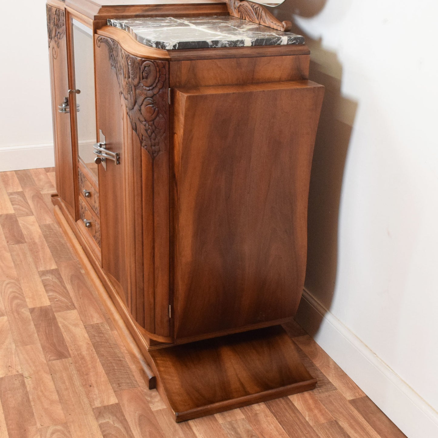 Walnut 1930's Art Deco Cocktail Sideboard
