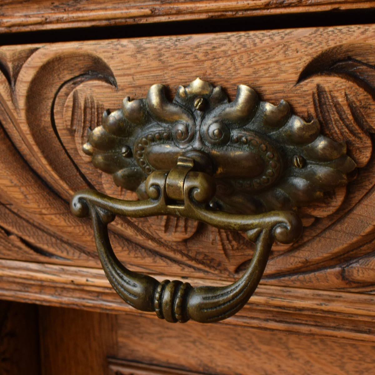 Carved Oak Sideboard