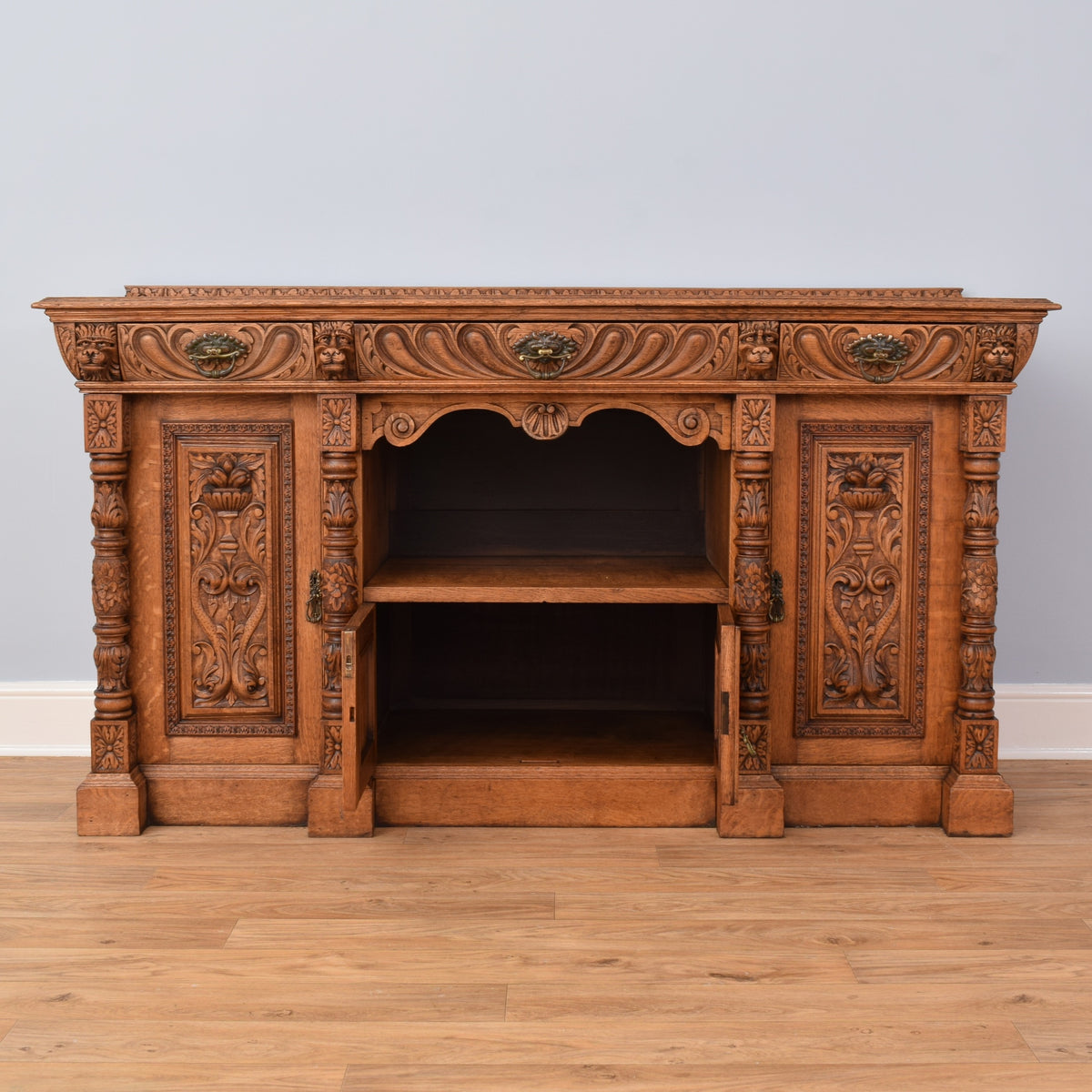 Carved Oak Sideboard