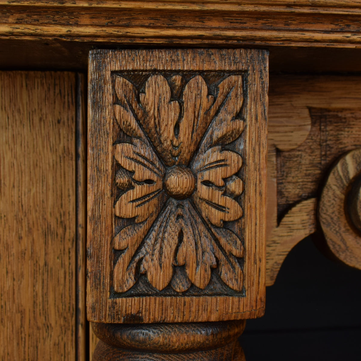 Carved Oak Sideboard