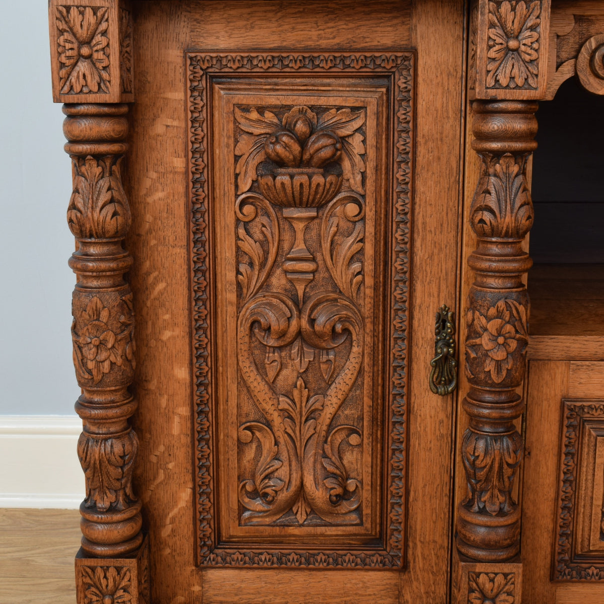Carved Oak Sideboard