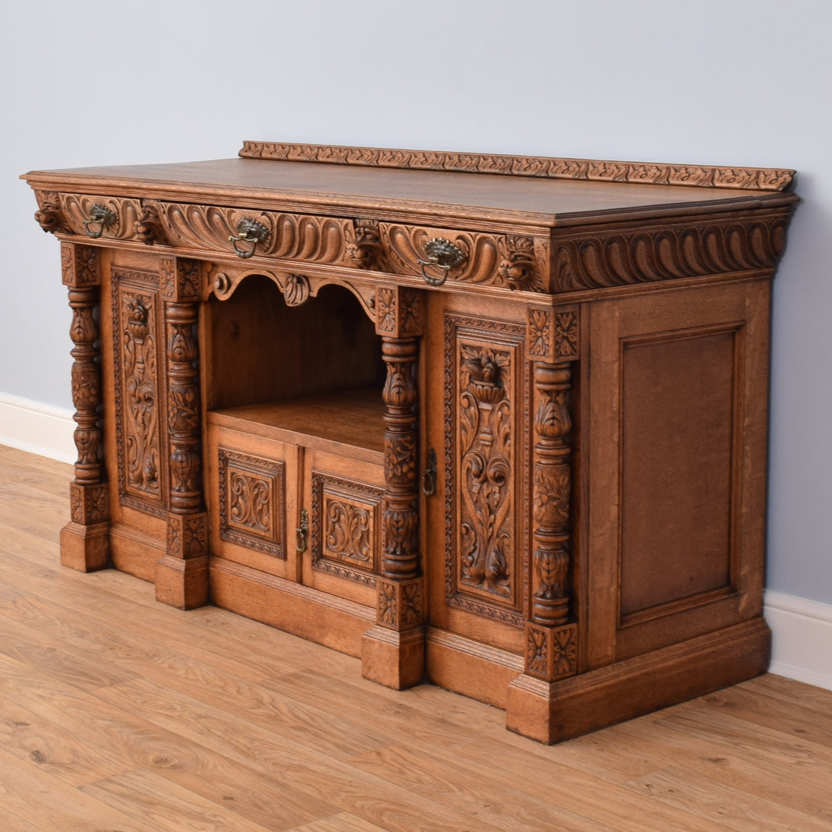 Carved Oak Sideboard