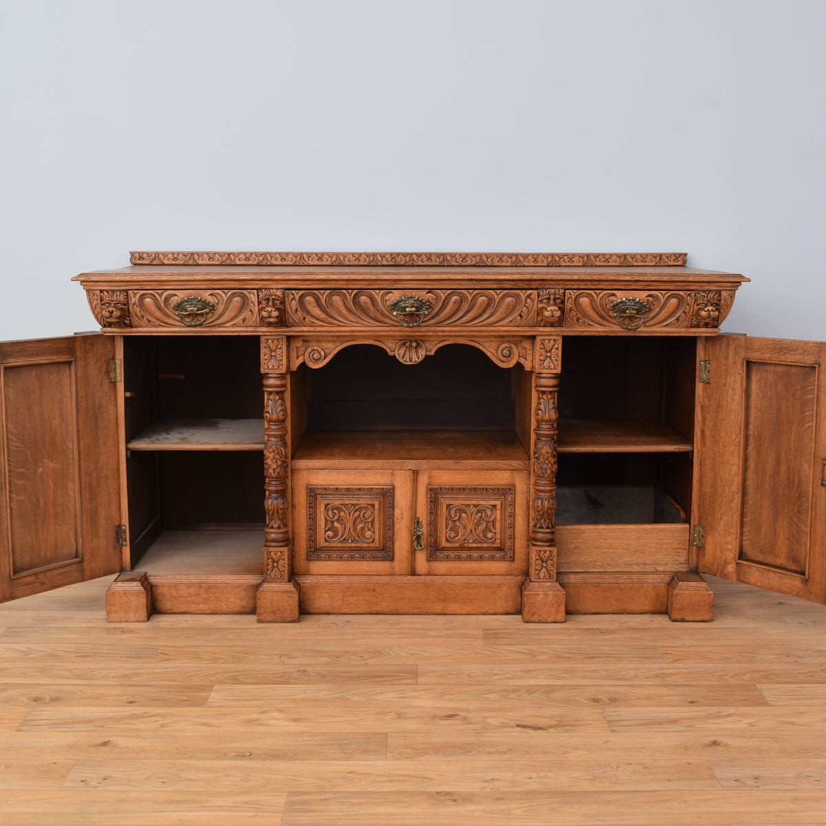 Carved Oak Sideboard