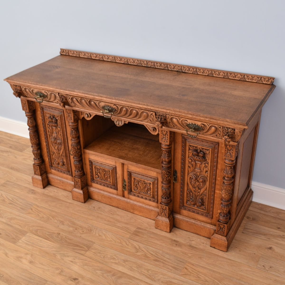 Carved Oak Sideboard