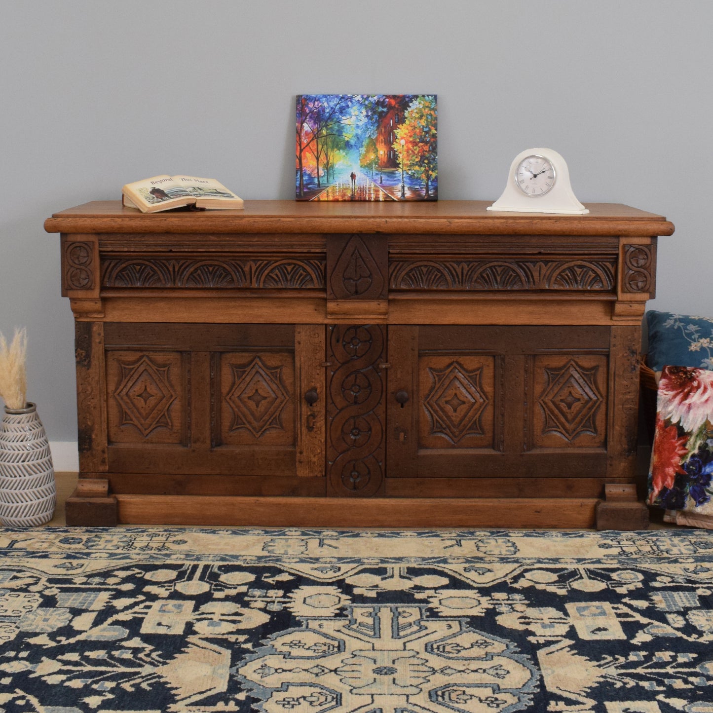 Antique Oak Carved Sideboard
