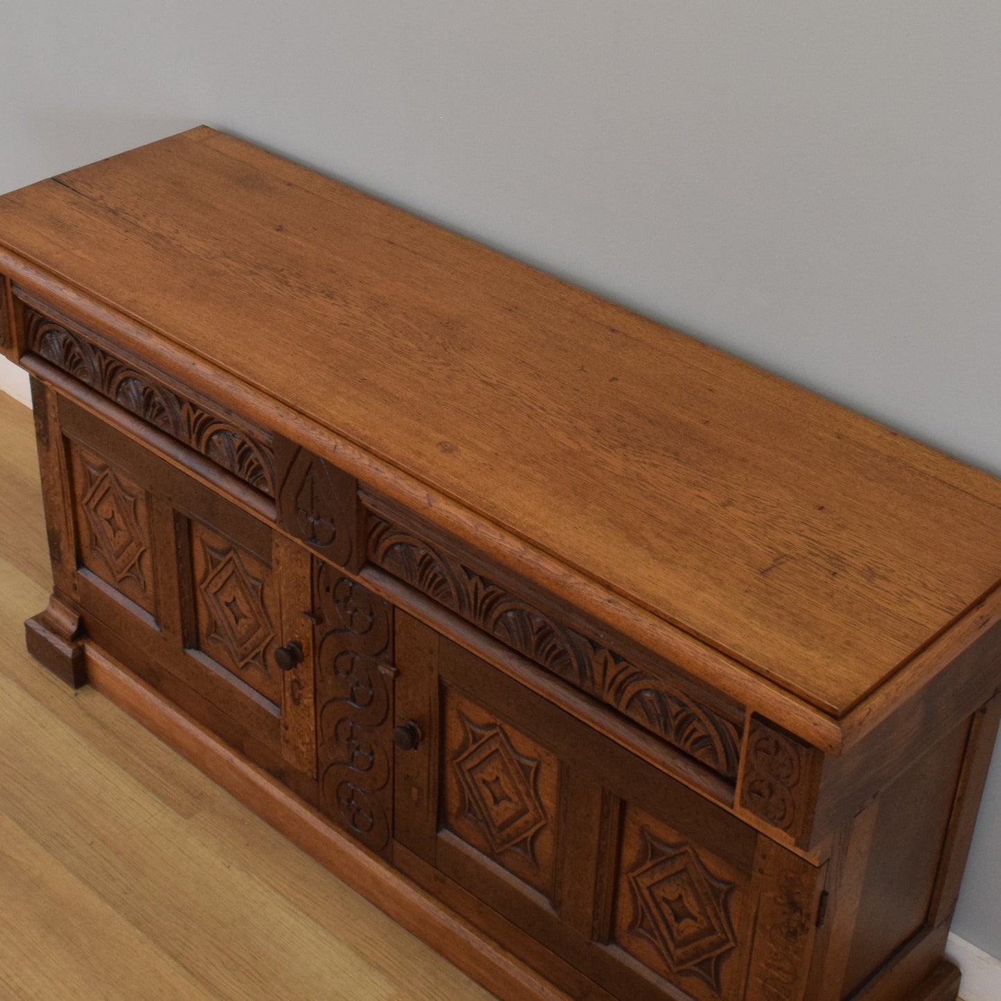 Antique Oak Carved Sideboard