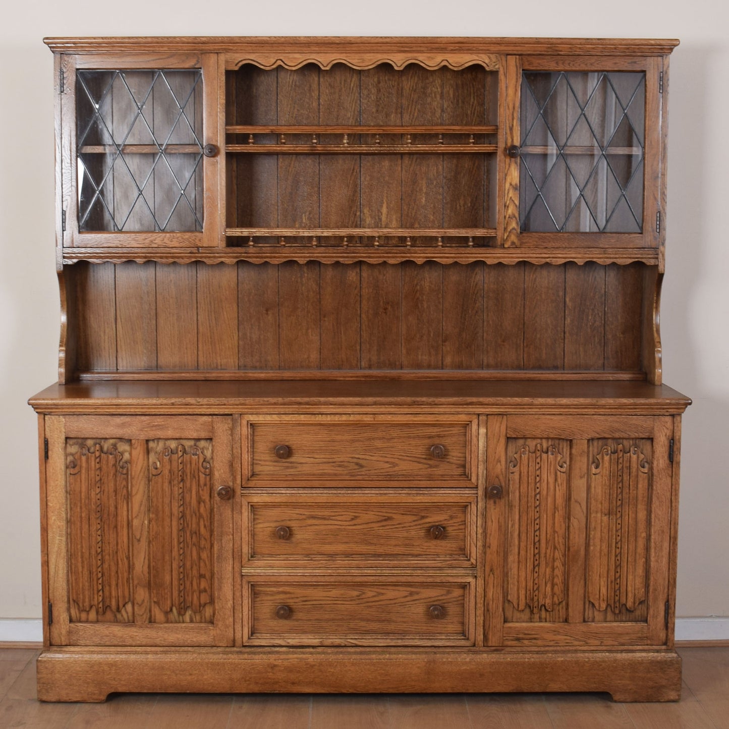 Large Oak Windowed Dresser