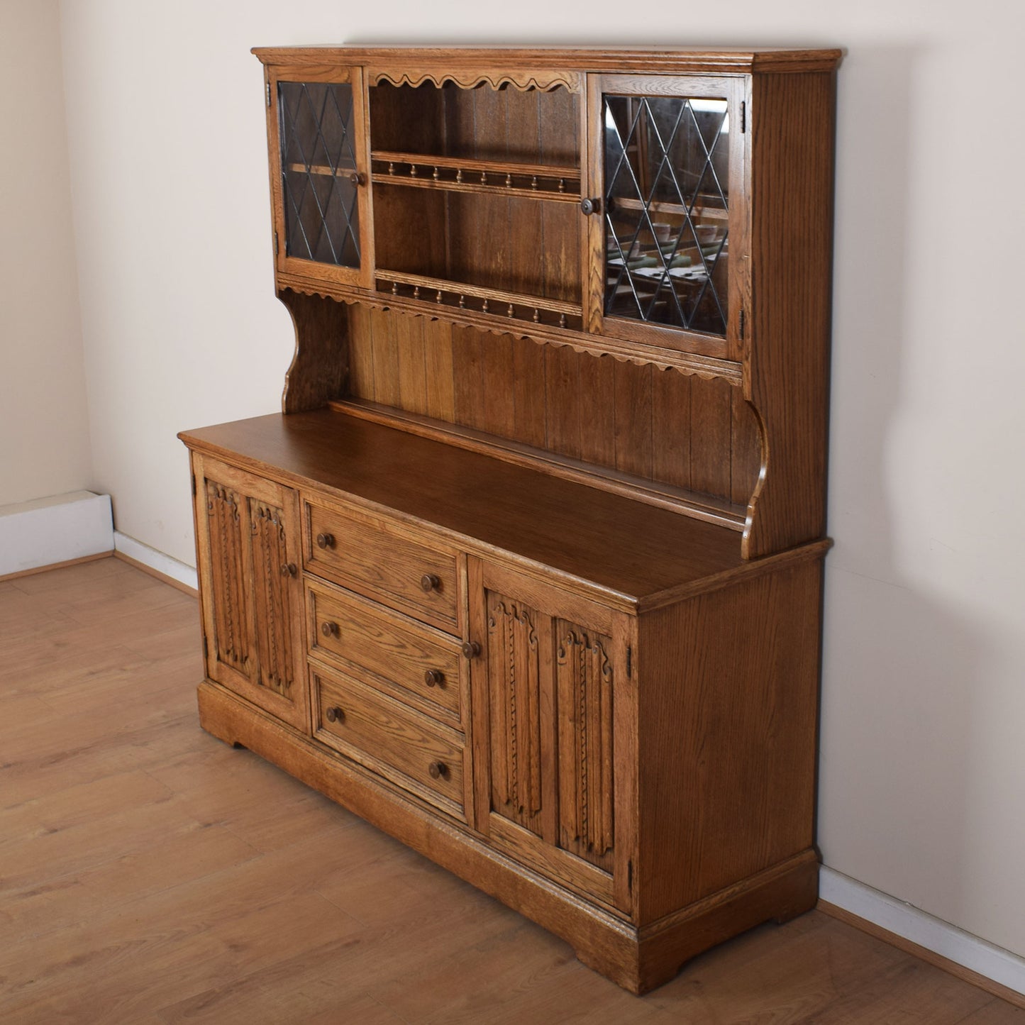 Large Oak Windowed Dresser