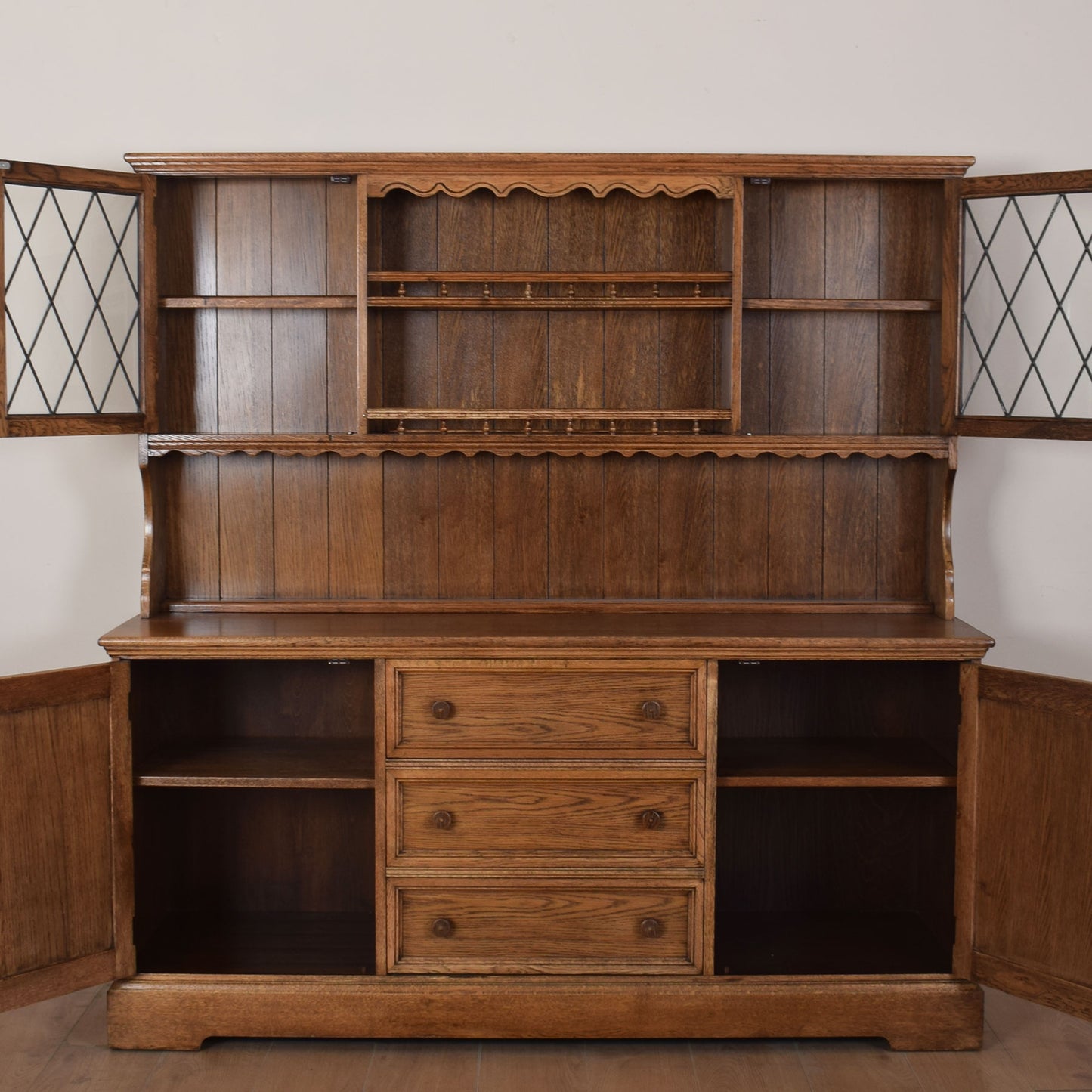 Large Oak Windowed Dresser