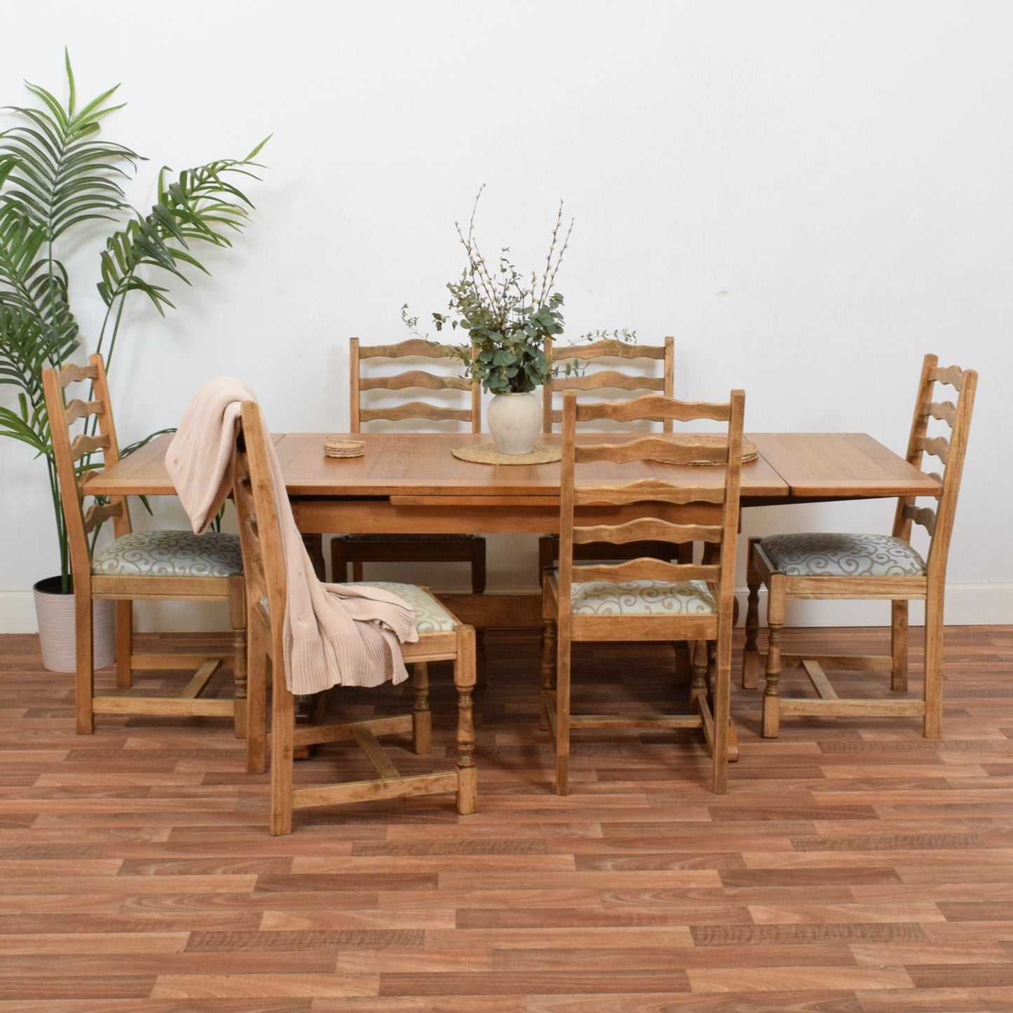 Draw Leaf Table and Six Chairs