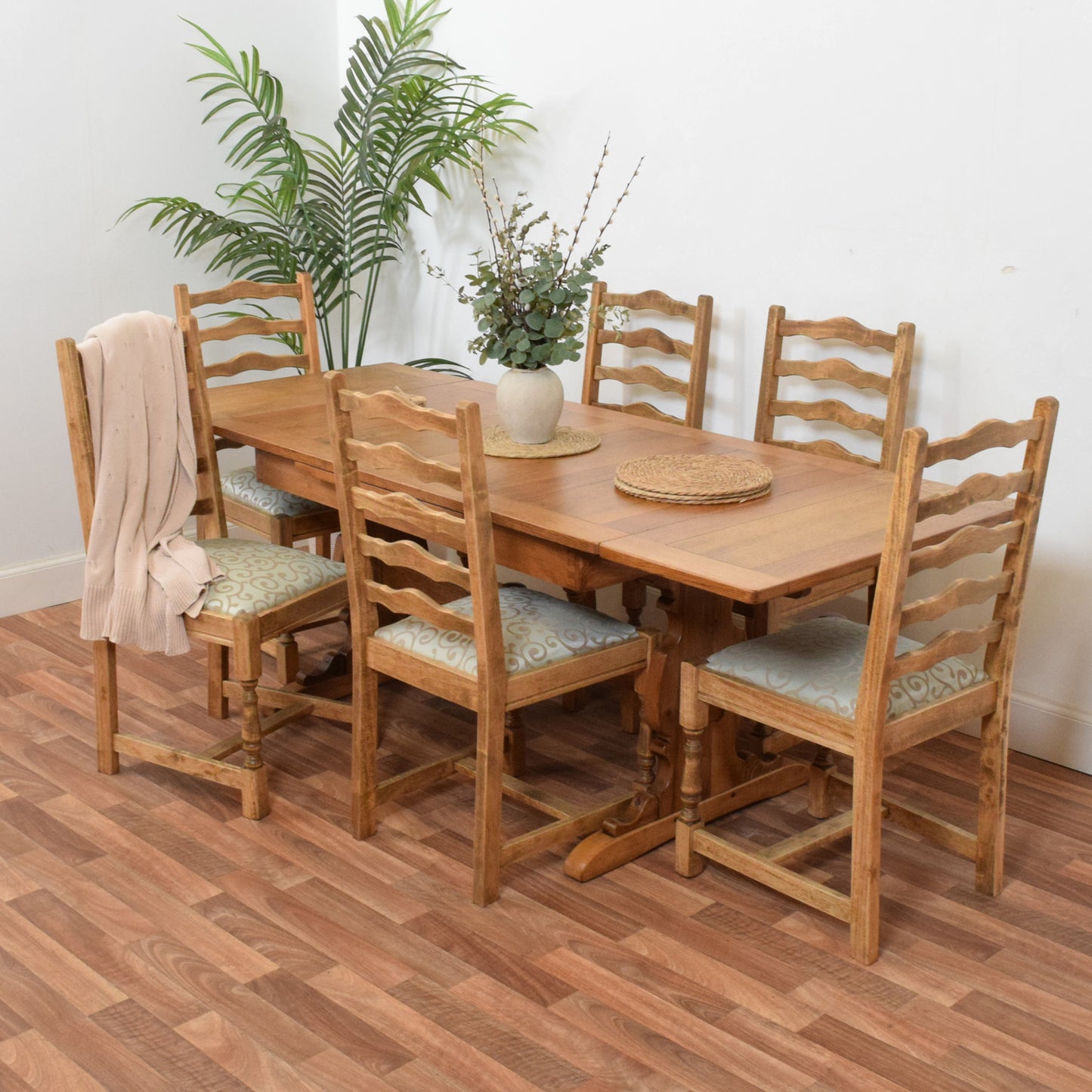 Draw Leaf Table and Six Chairs