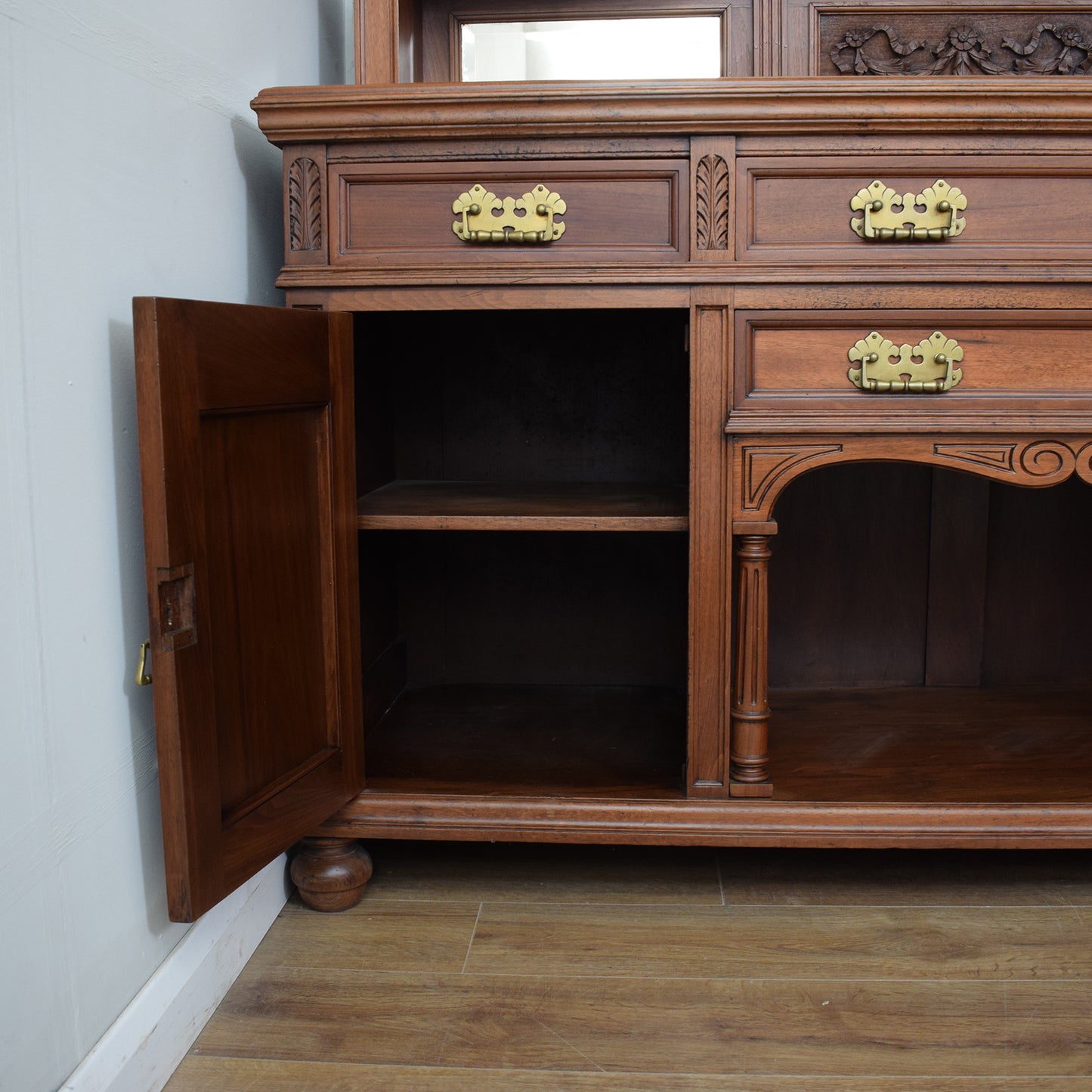 Large Mahogany Mirrored Back Sideboard