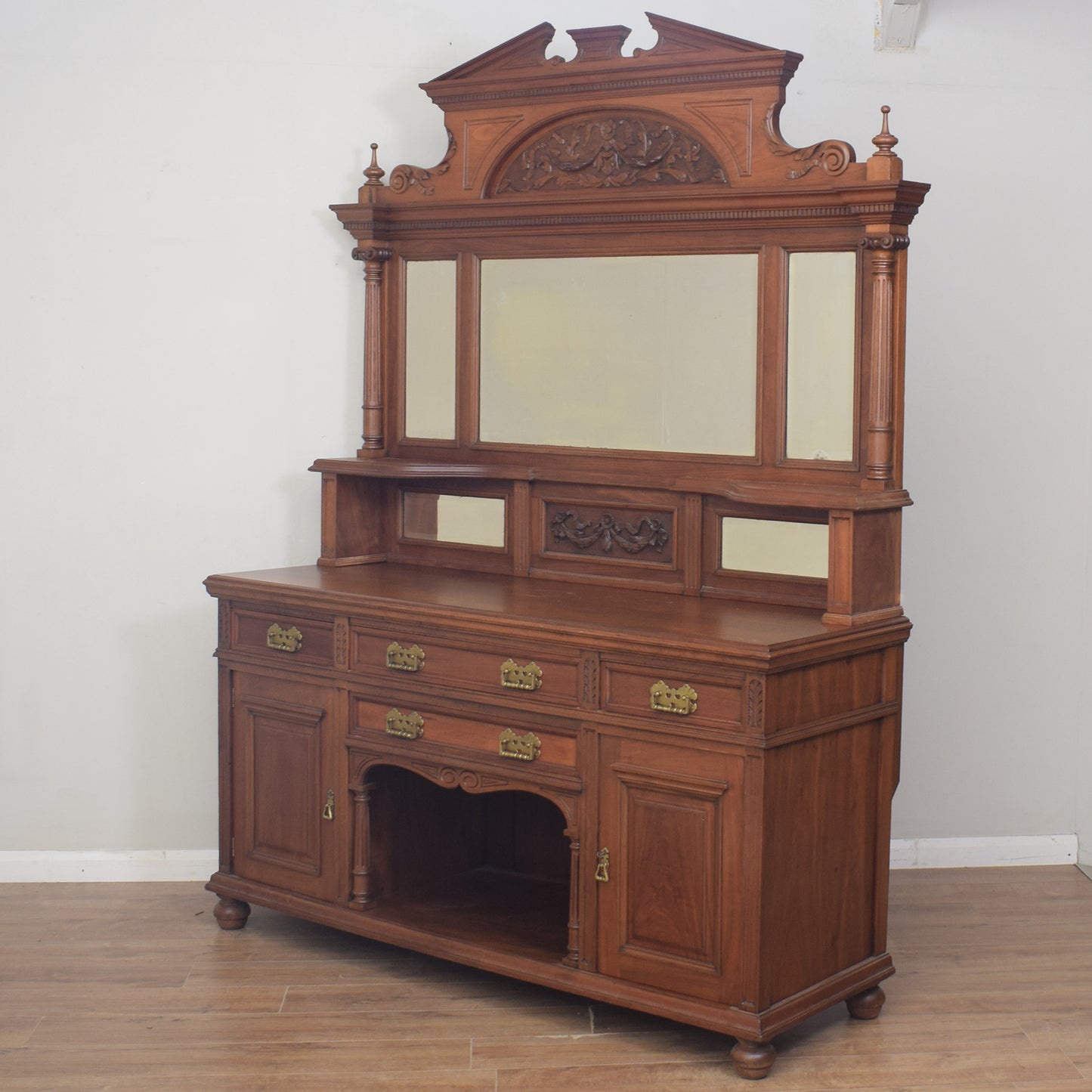 Large Mahogany Mirrored Back Sideboard