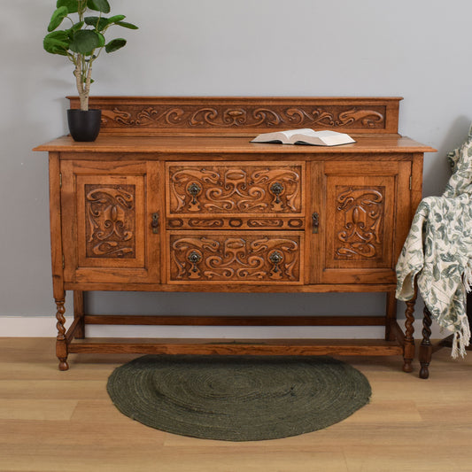 Carved Oak Sideboard