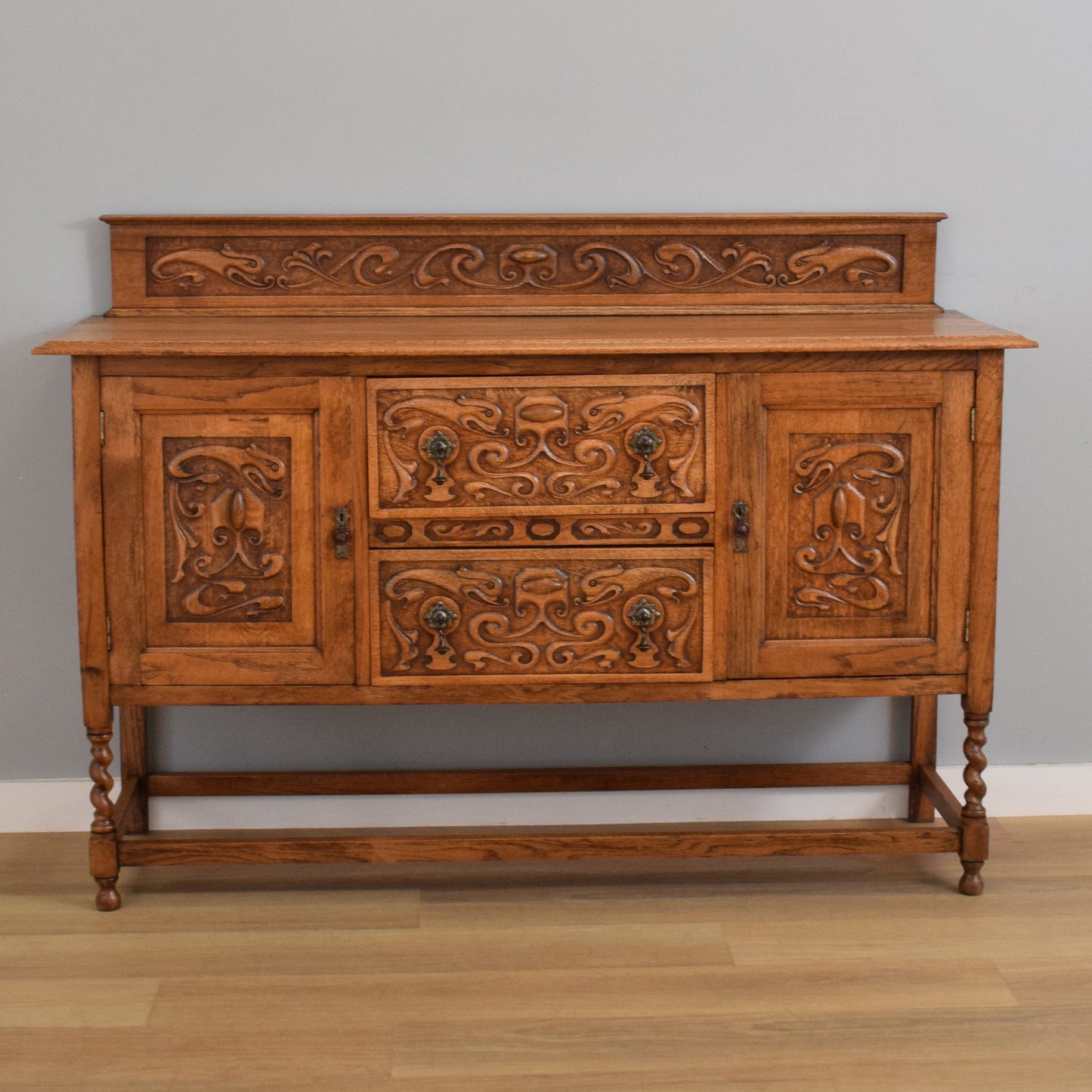 Carved Oak Sideboard