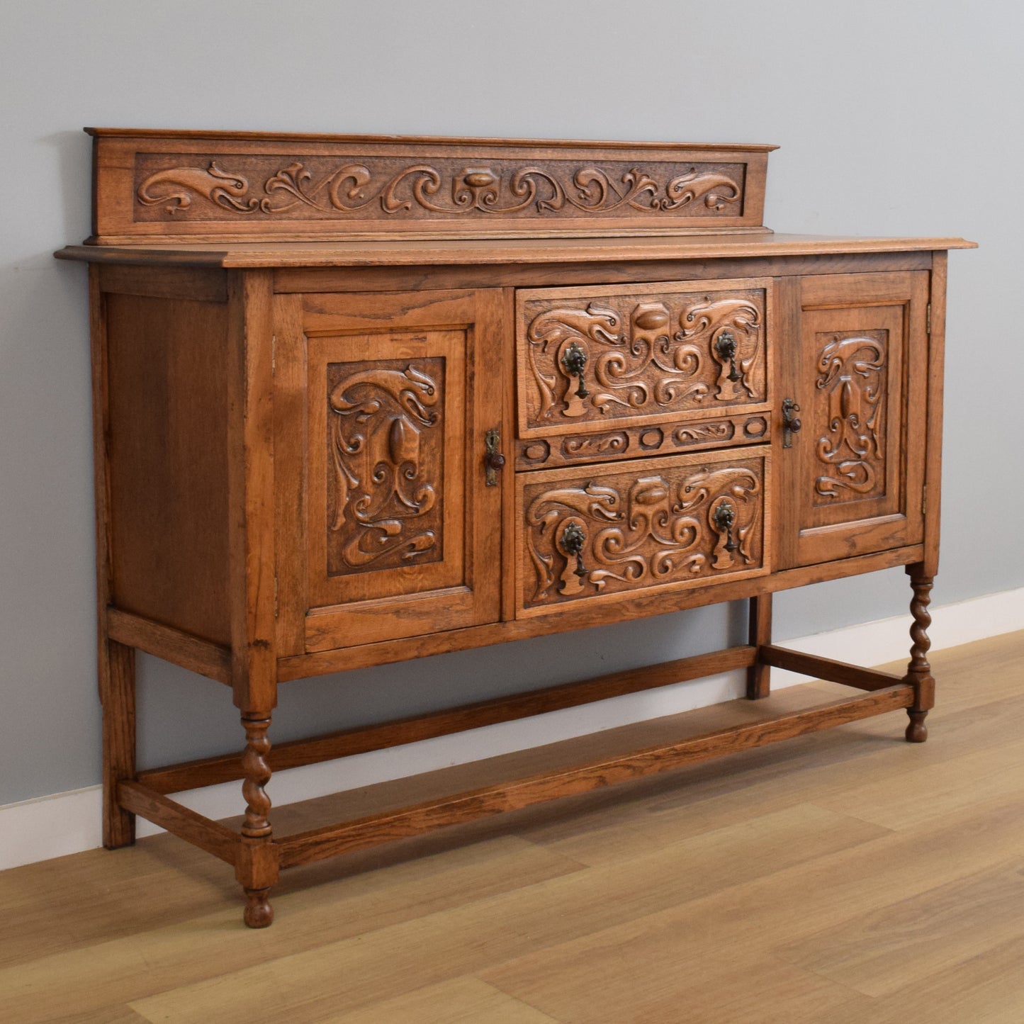 Carved Oak Sideboard