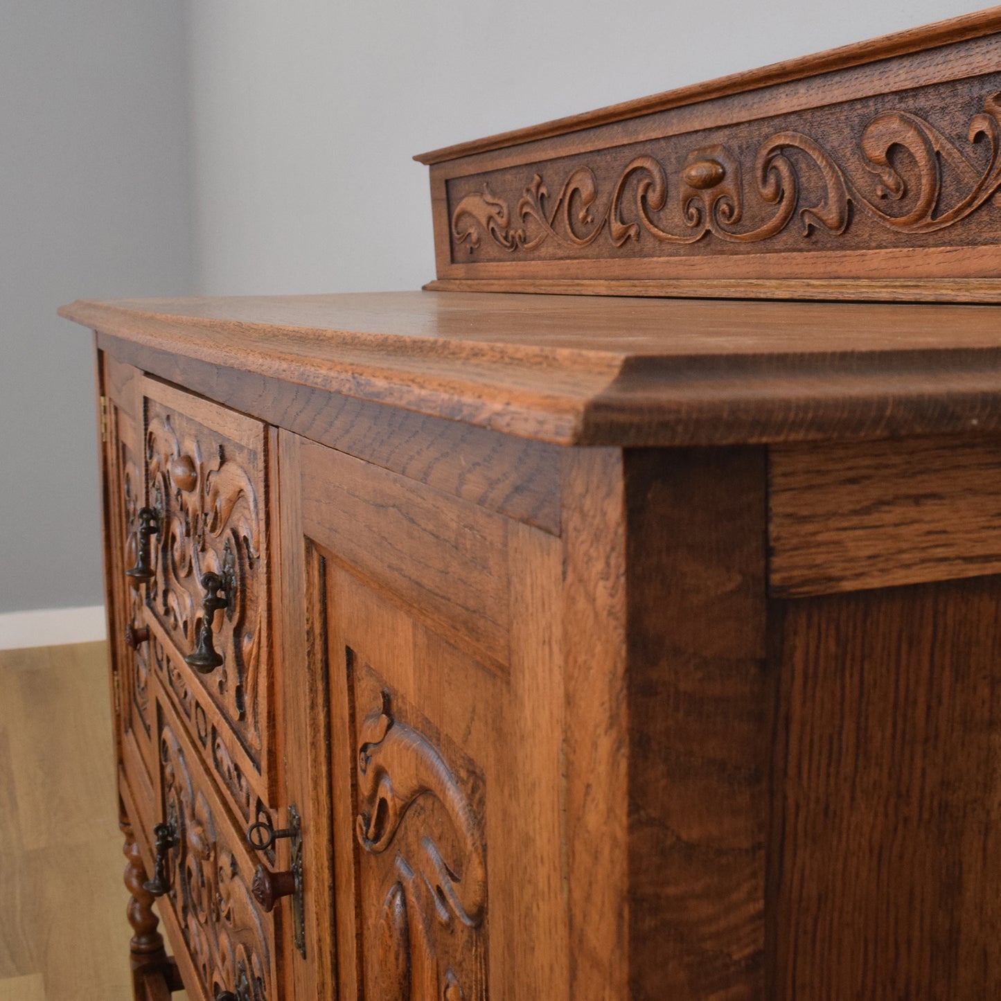 Carved Oak Sideboard