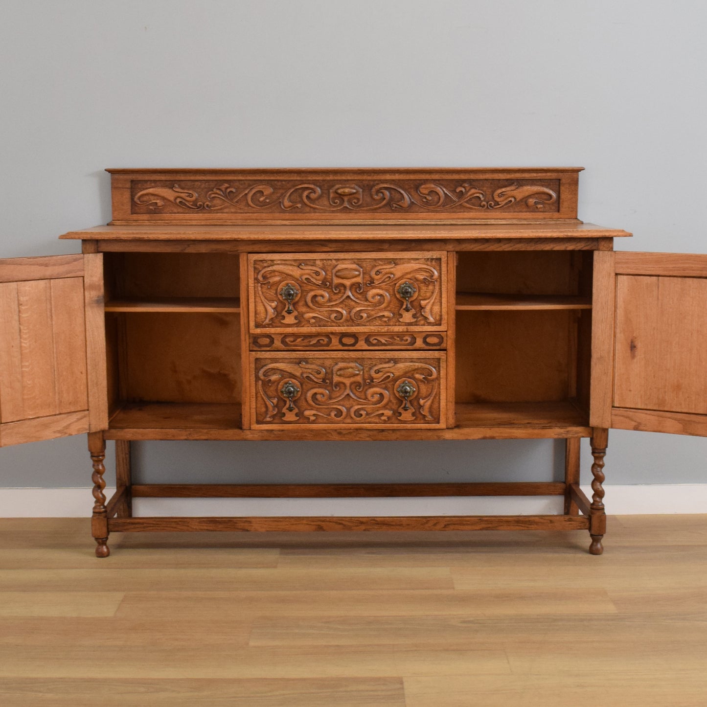 Carved Oak Sideboard