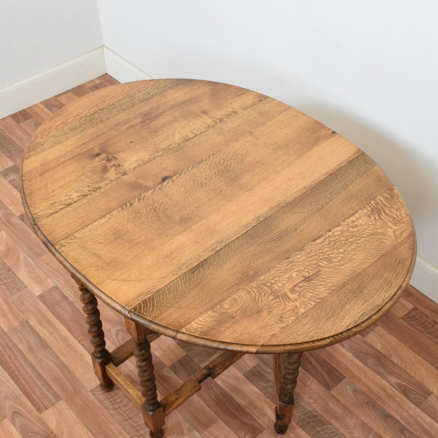 Barley Twist Drop Leaf Table and Two Chairs