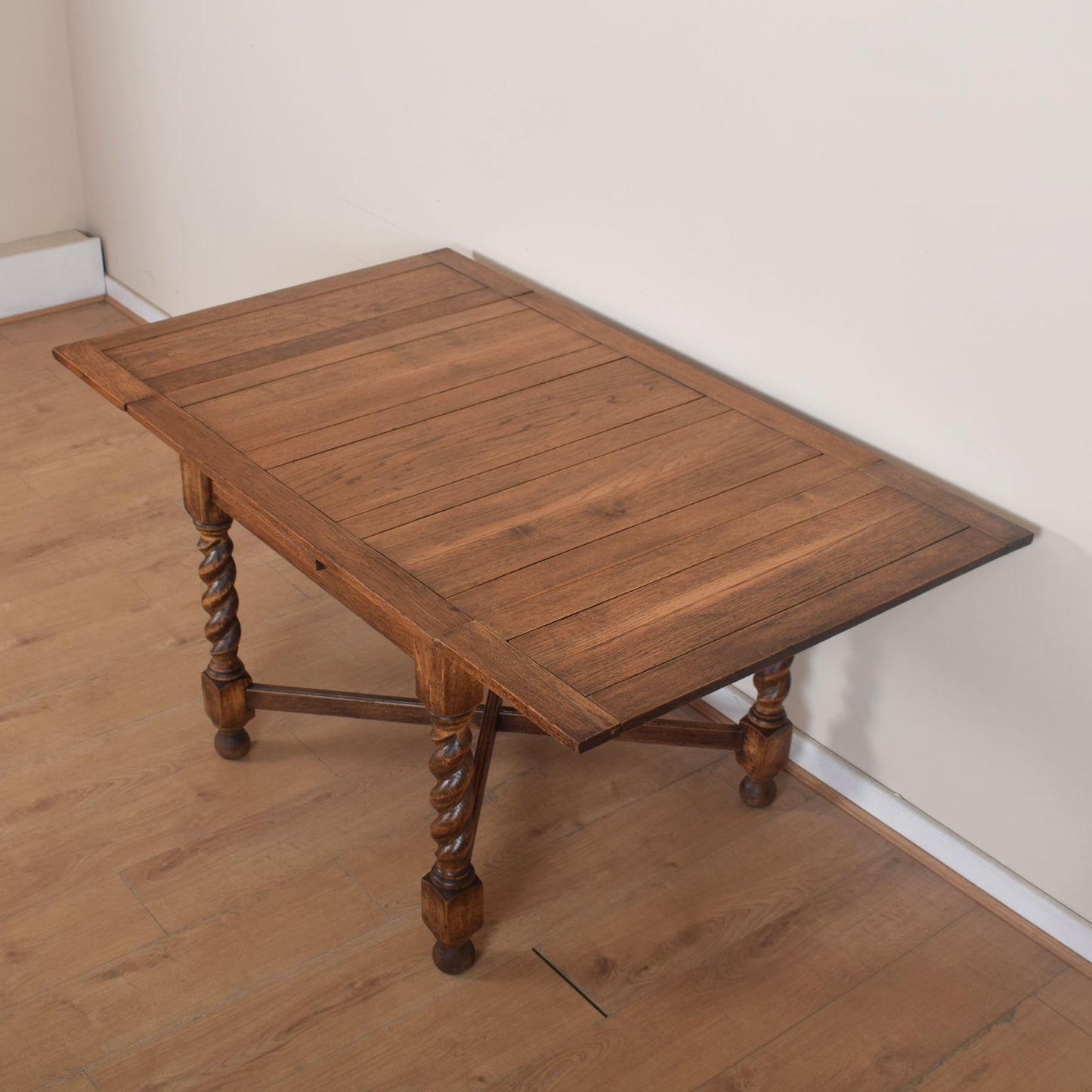 Barley Twist Draw-Leaf Table with Four Chairs
