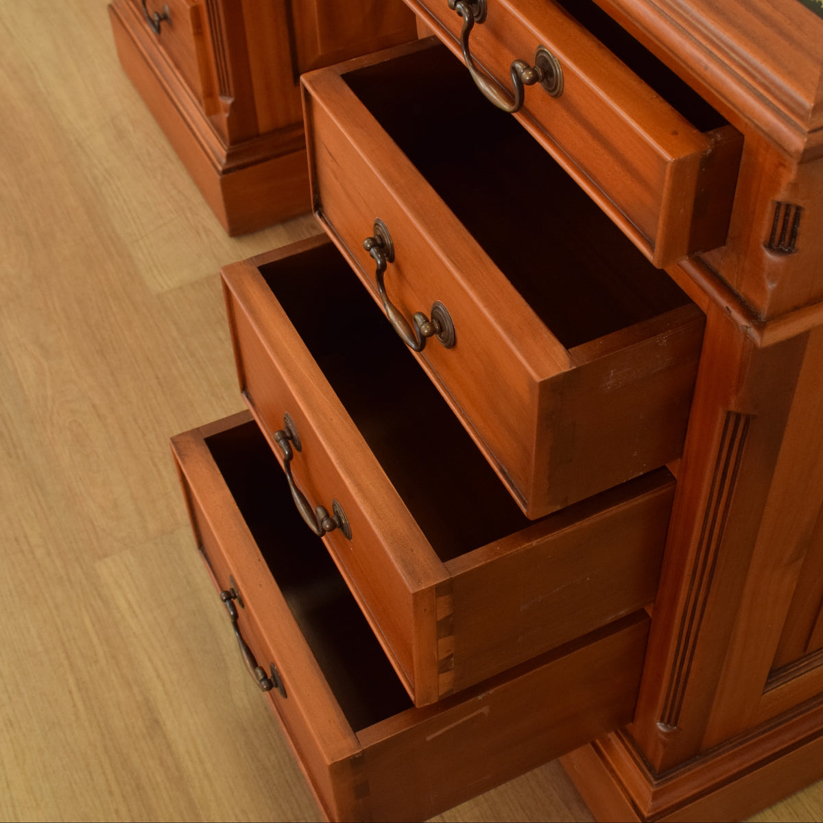 Leather-Top Pedestal Desk