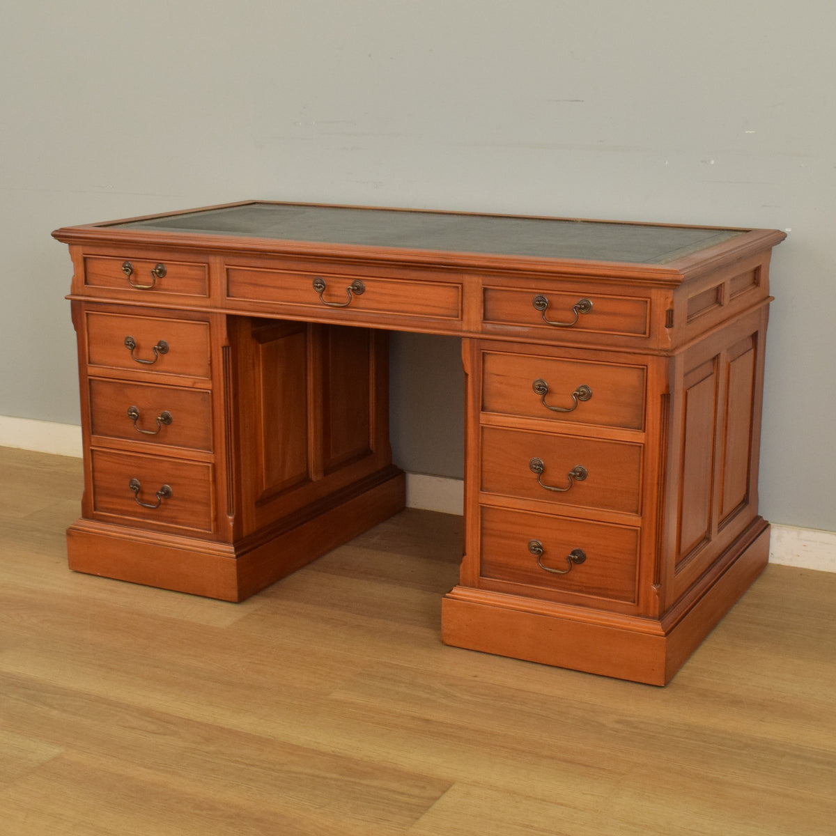 Leather-Top Pedestal Desk