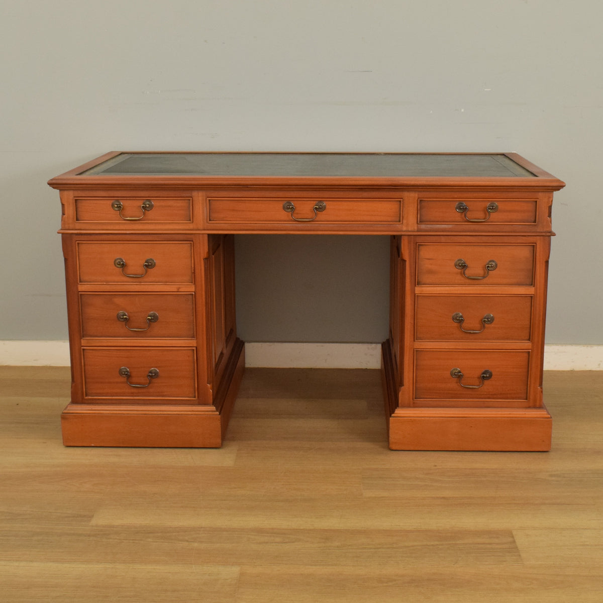 Leather-Top Pedestal Desk